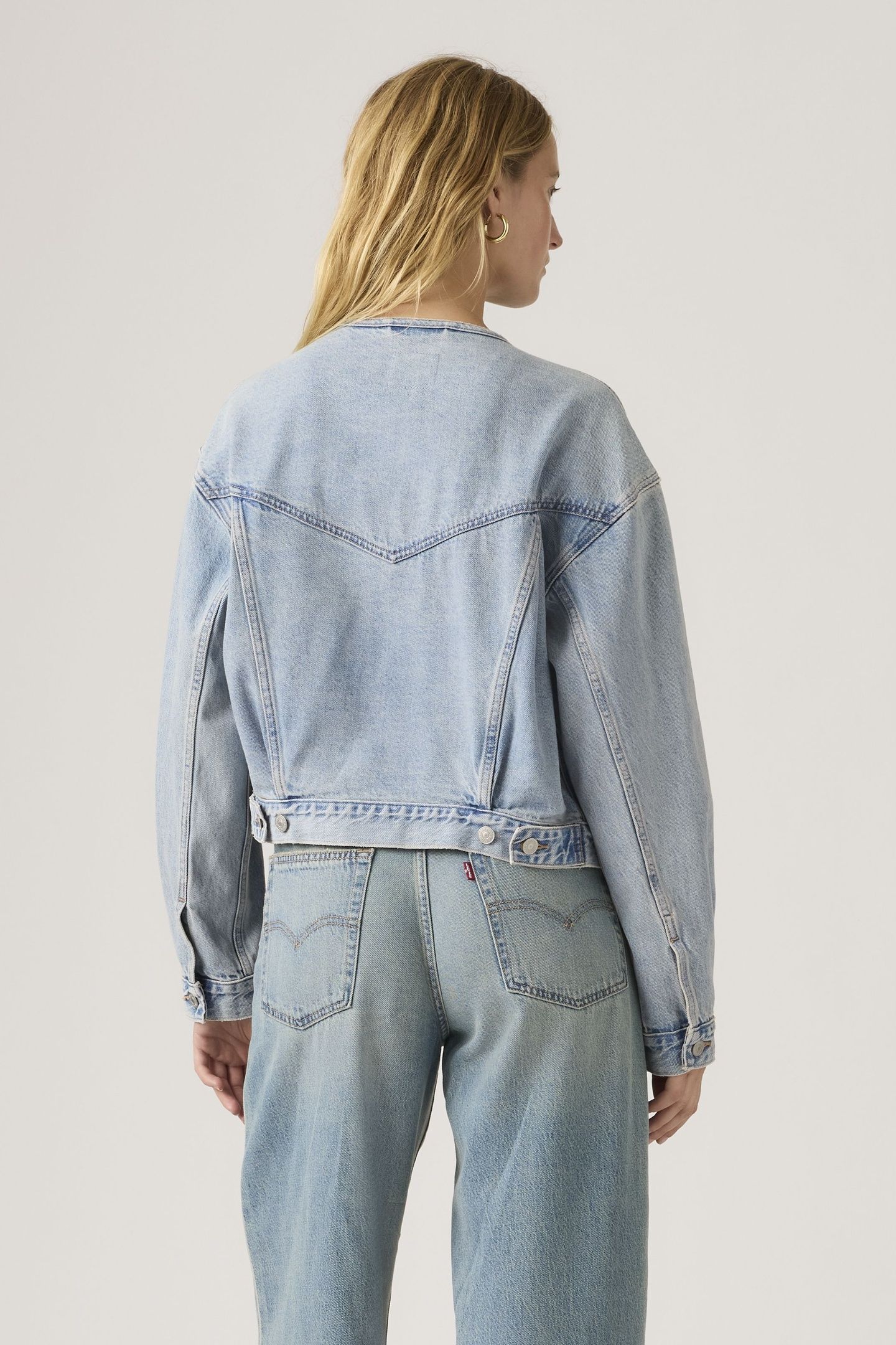 COLLARLESS SHRUNKEN '90S TRUCKER JACKET 2