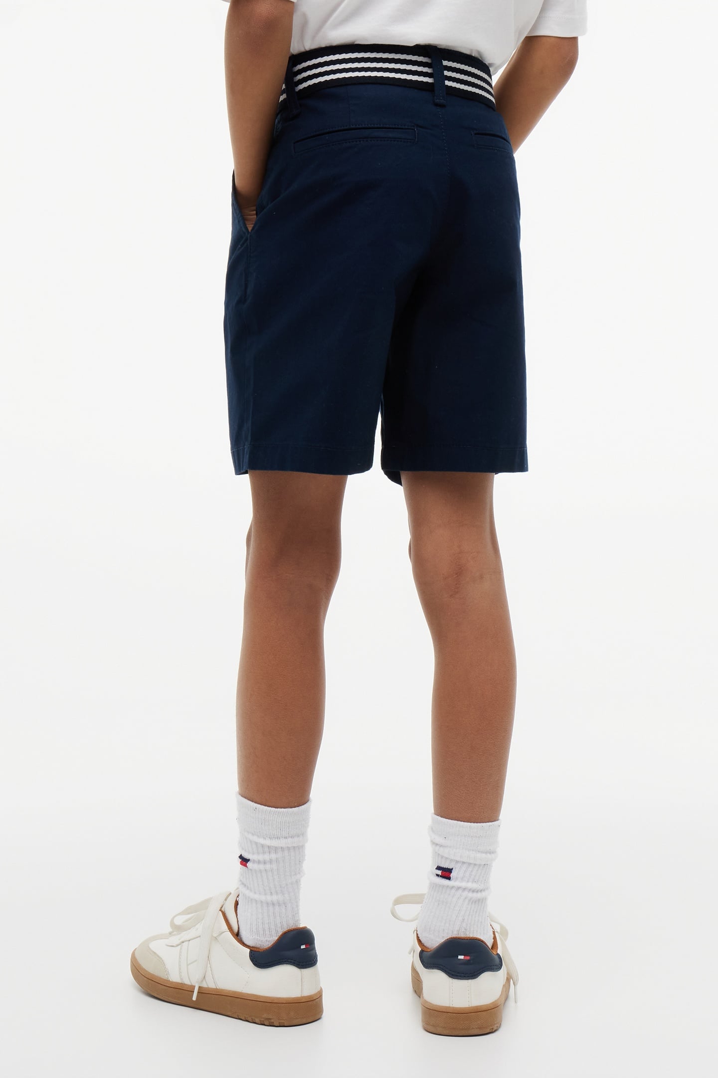 BOYS BAGGY CHINO BELTED SHORTS DARK NIGHT NAVY 3