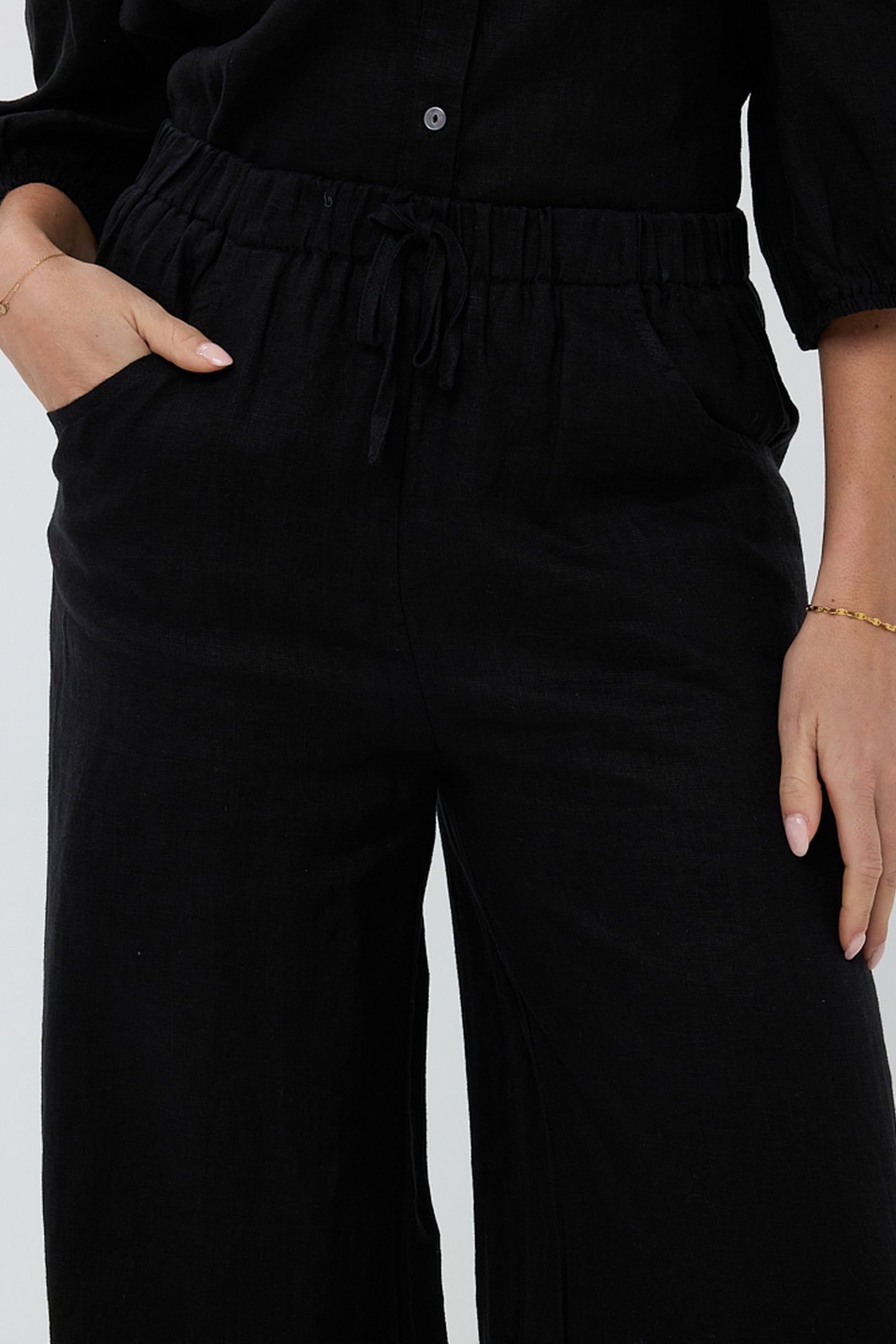 TROUSERS LINEN BLACK 6