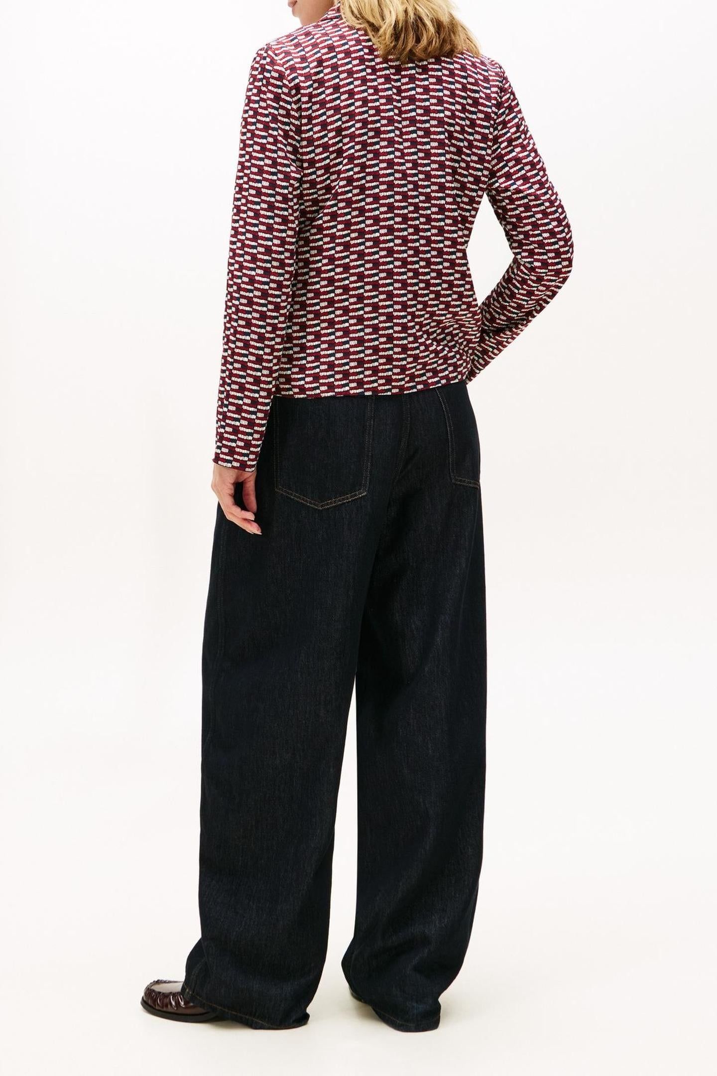 VIS TWILL LS SHIRT LOGO PRINT NAVY 2