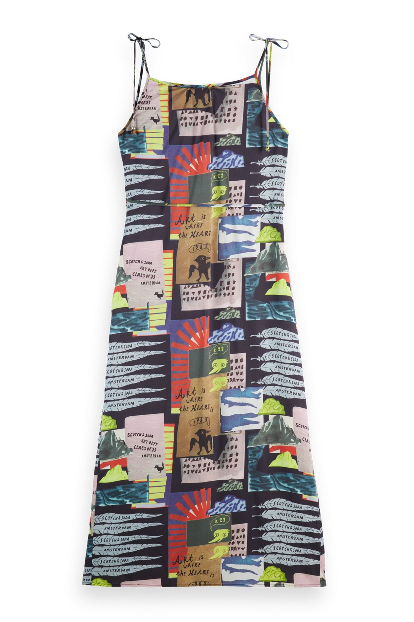 MIDI SLIP DRESS WITH TIED STRAPS AND DRAPED WAIST ART DEPT C 5