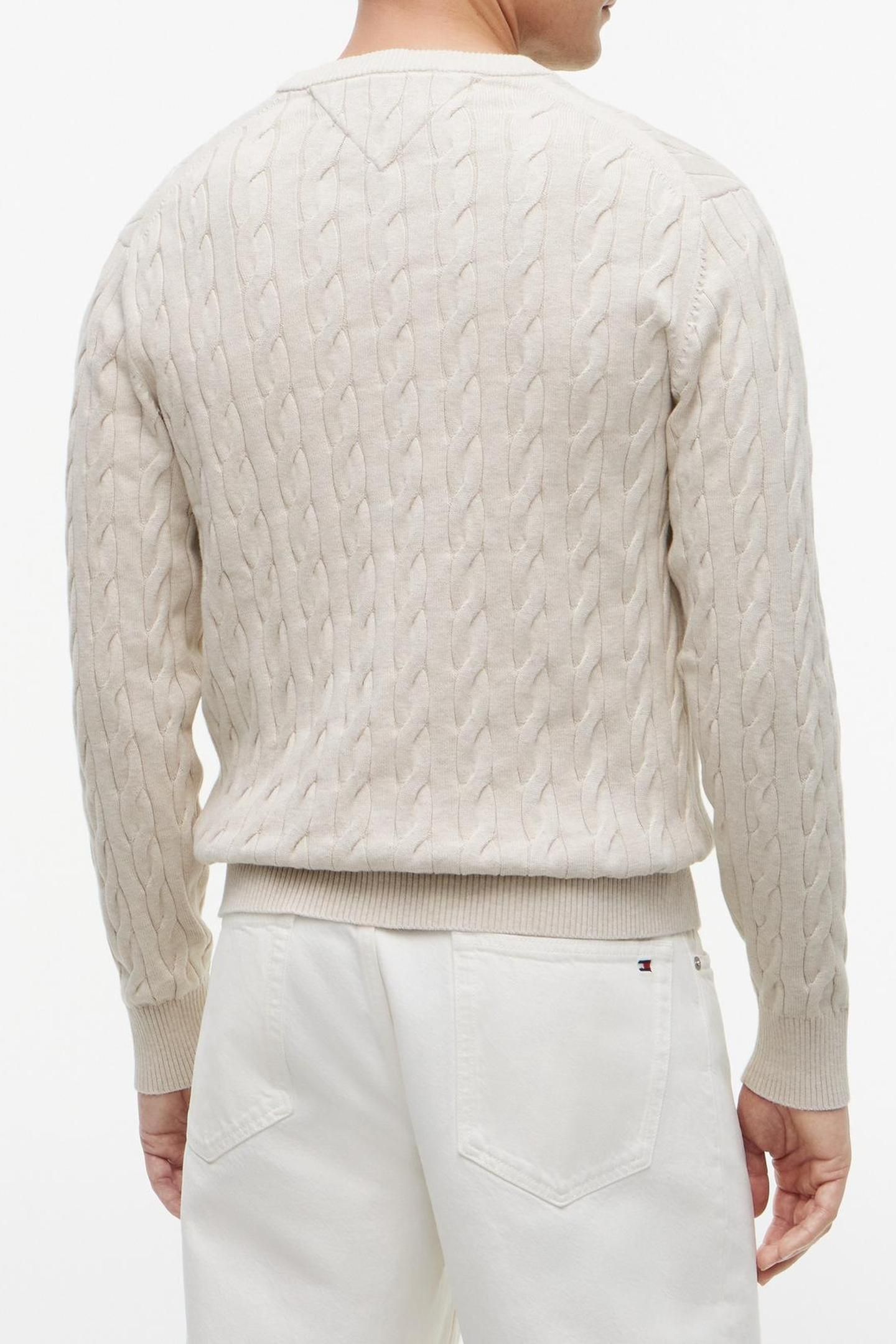 CLASSIC COTTON CABLE SWEATER HEATHERED OATMILK 2