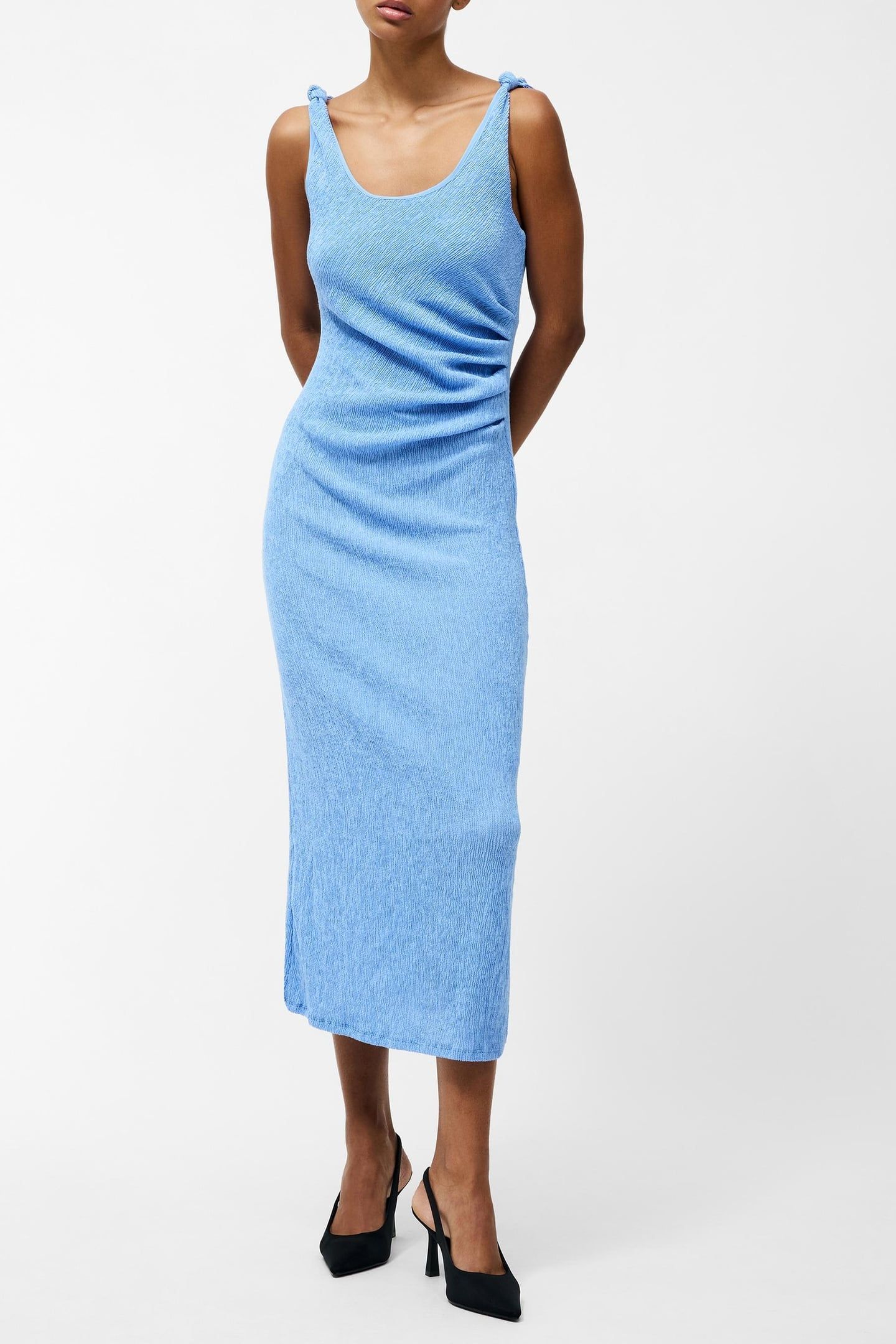 TRIXIE TEXT KNOT STRAP MIDI CORNFLOWER BLUE 1