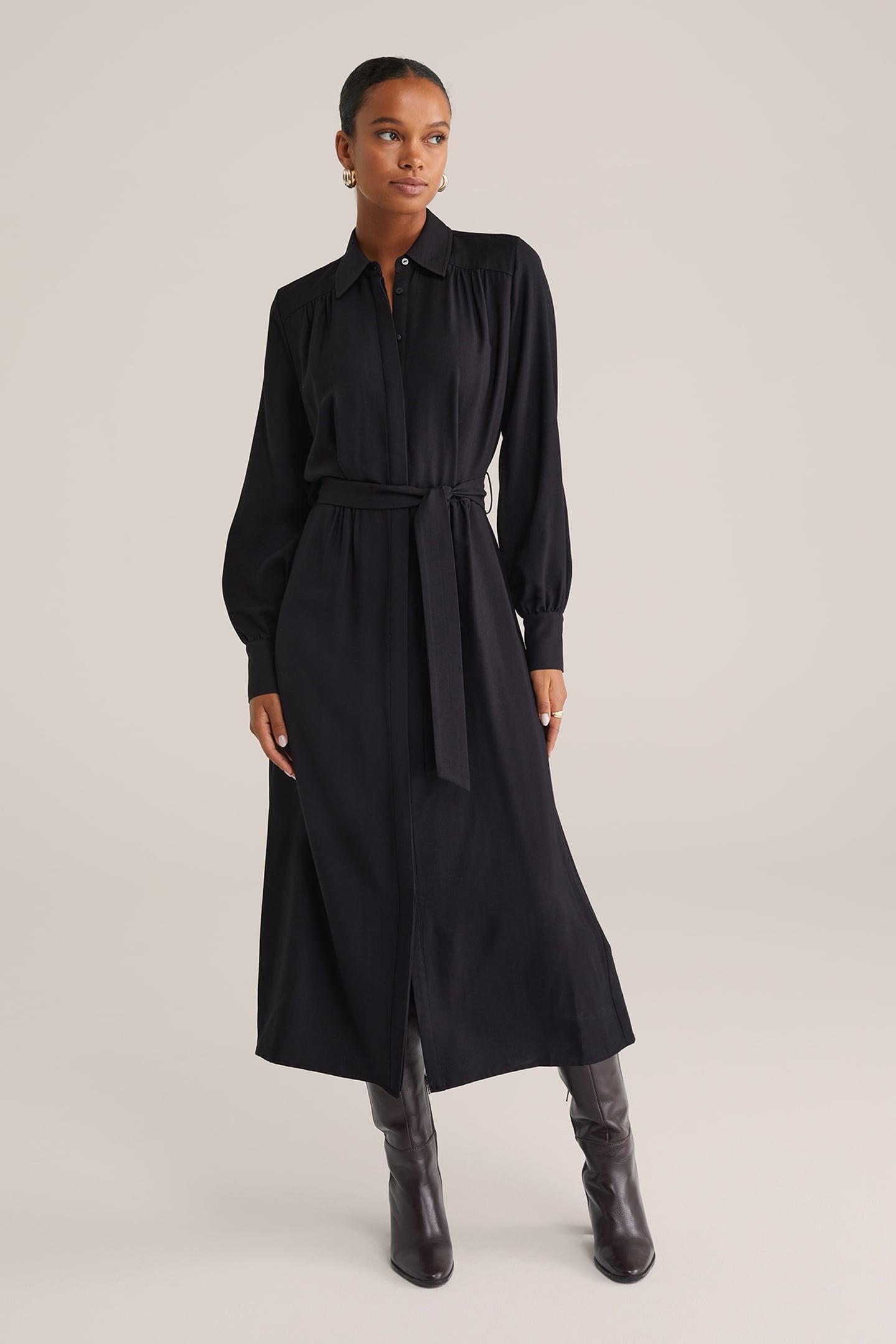 DRESS MID LENGTH BLACK 1