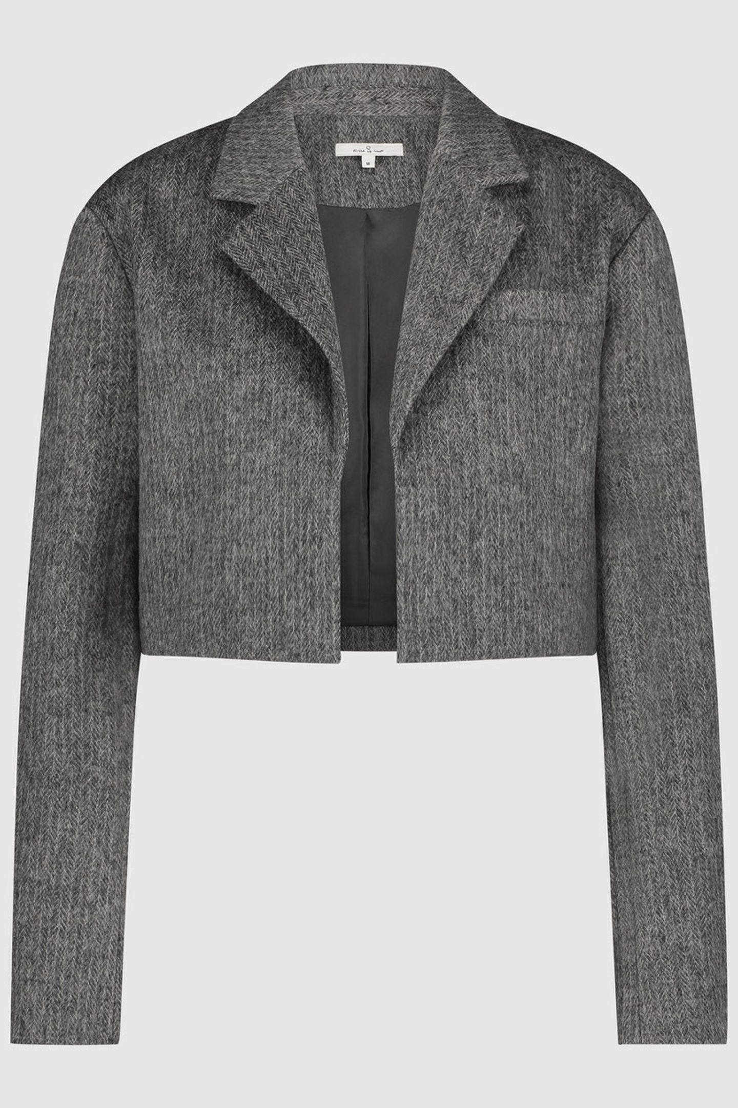 LAURA BLAZER HERRINGBONE GREY 1