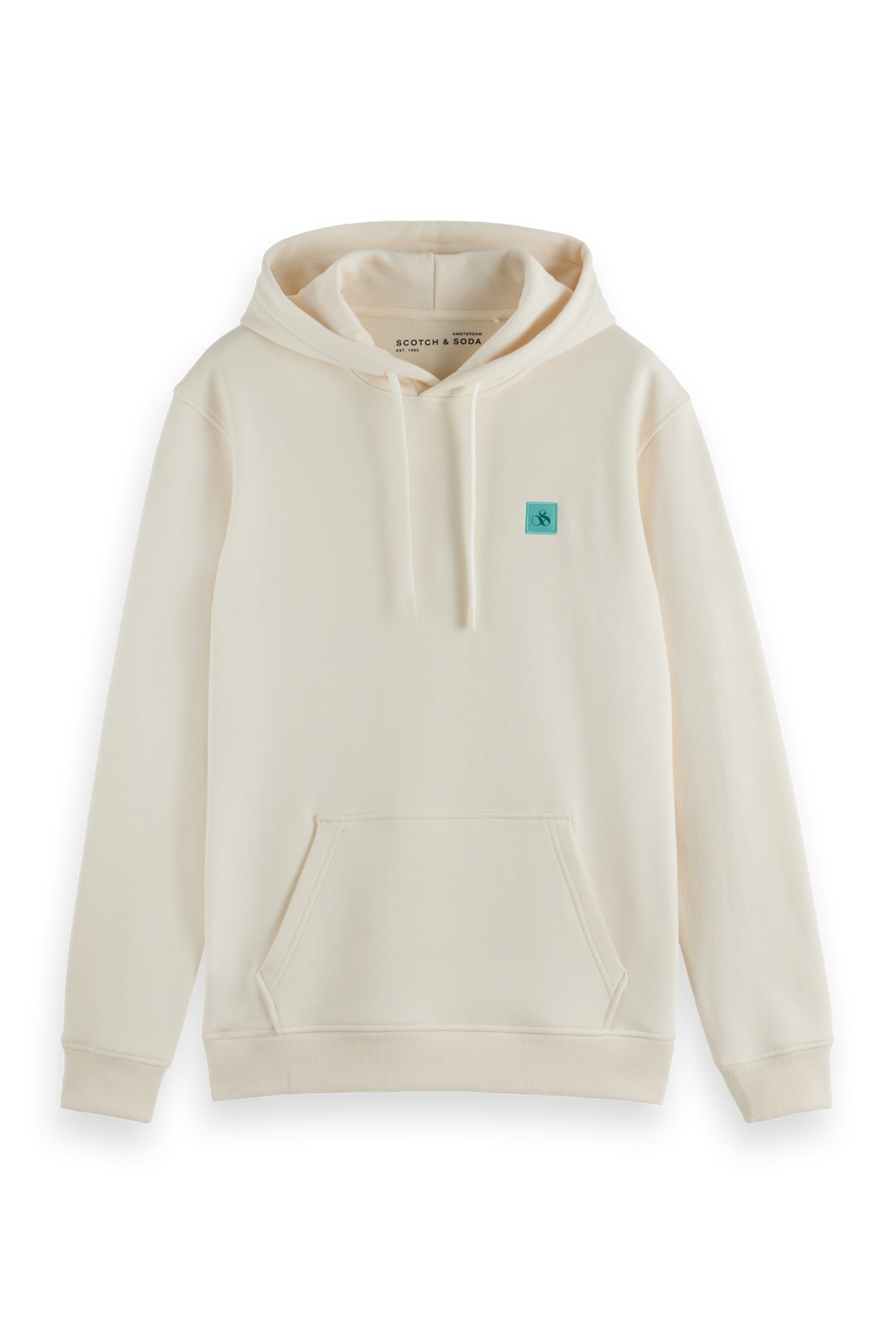 REGULAR-FIT LOGO BADGE HOODIE EGGNOG 1