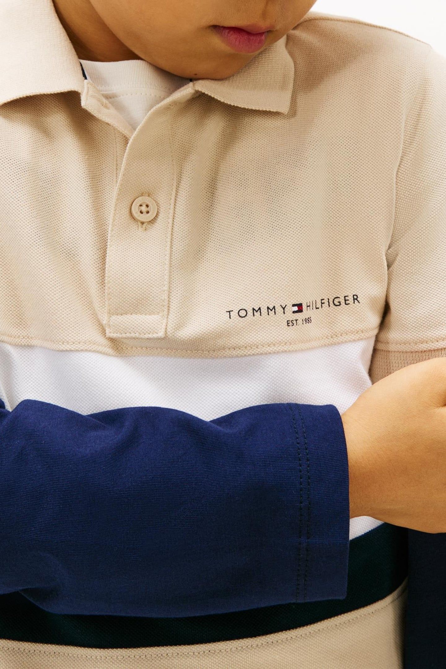 BOYS MINI EMBROIDERED POLO CLASSIC BEIGE COLOURBLOCK 5