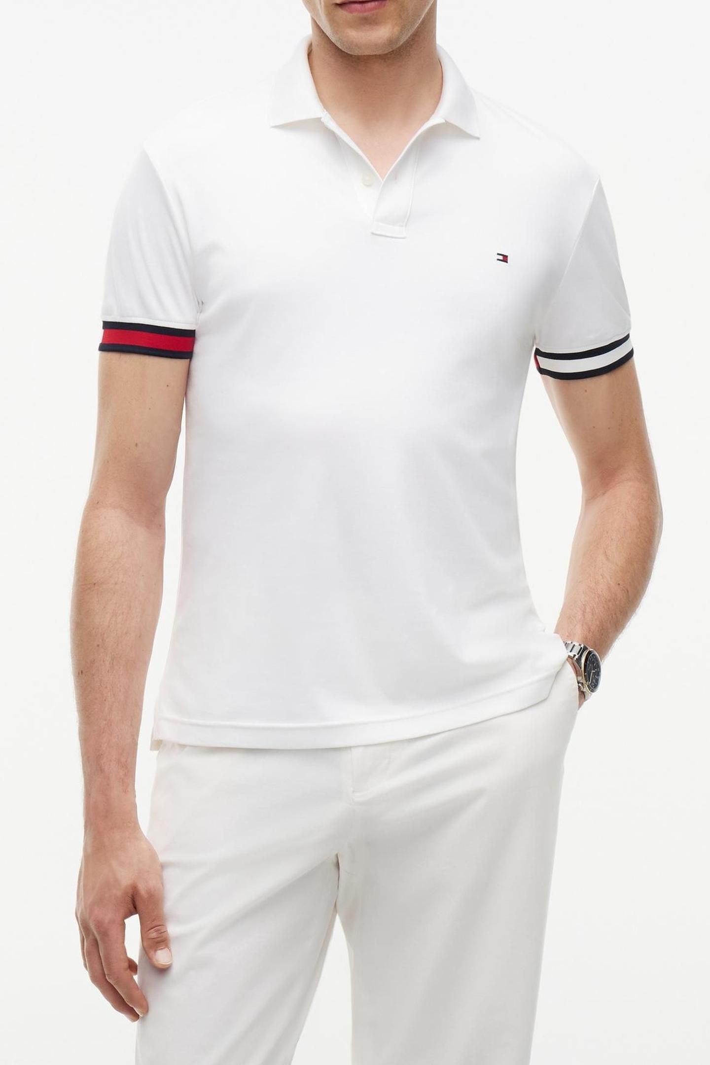 RWB CUFF LIQUID COTTON POLO WHITE 1