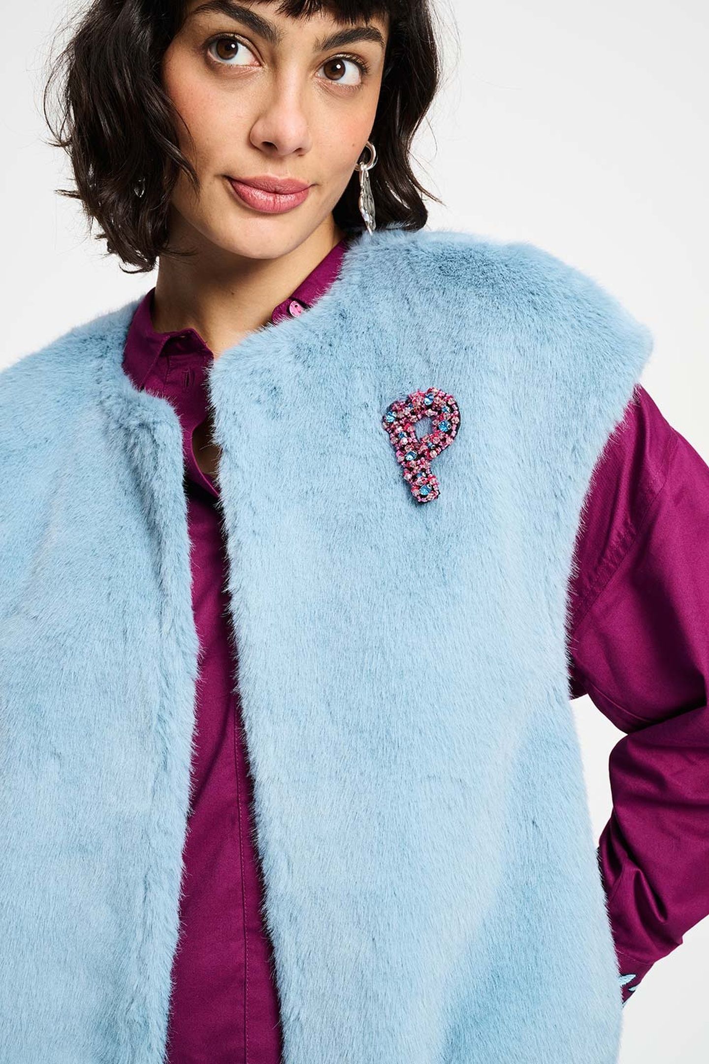 GILET - FUR MISTY BLUE 6