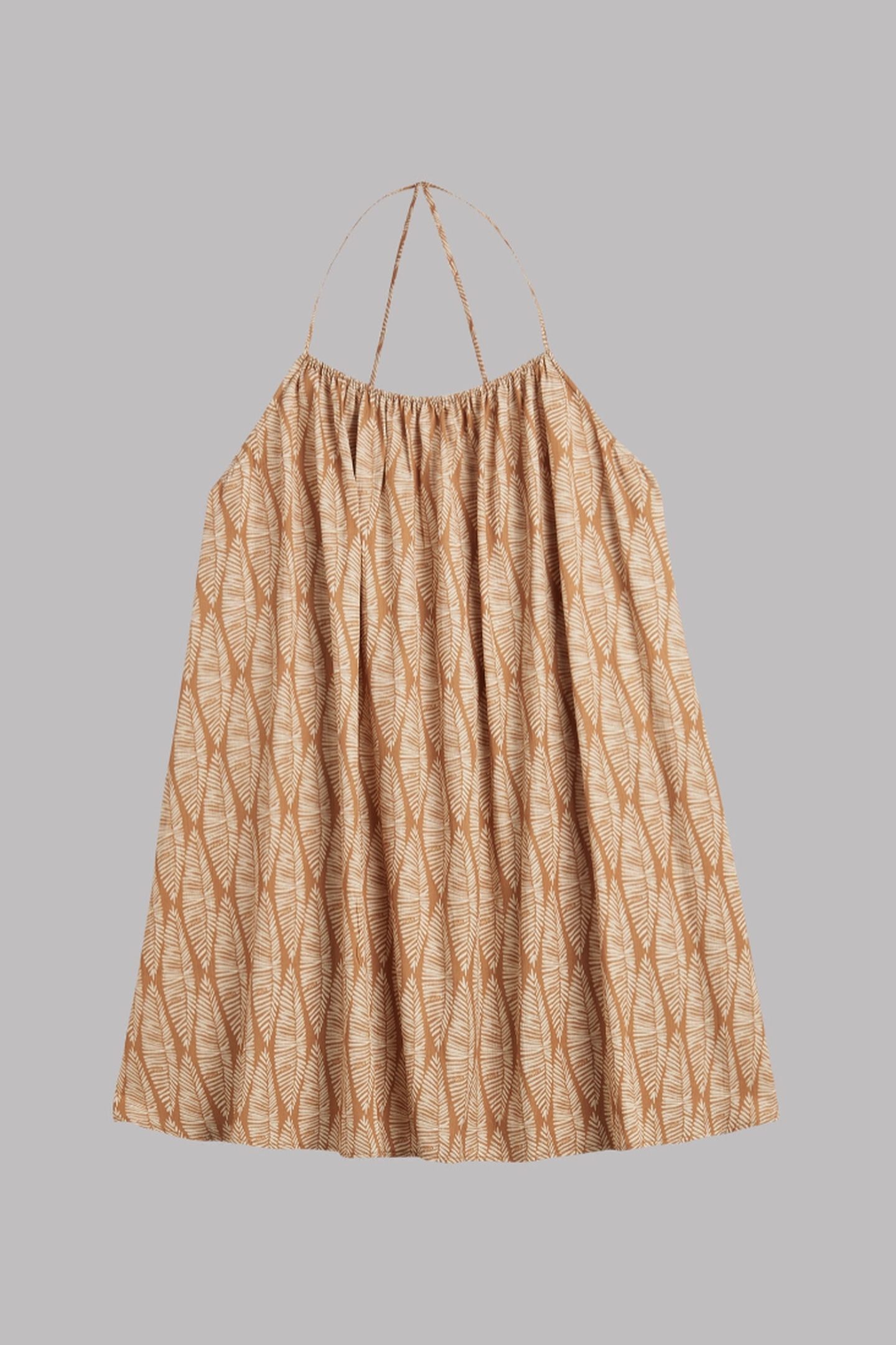 THE BROWN PRINTED SHORT BEACH DRESS 3
