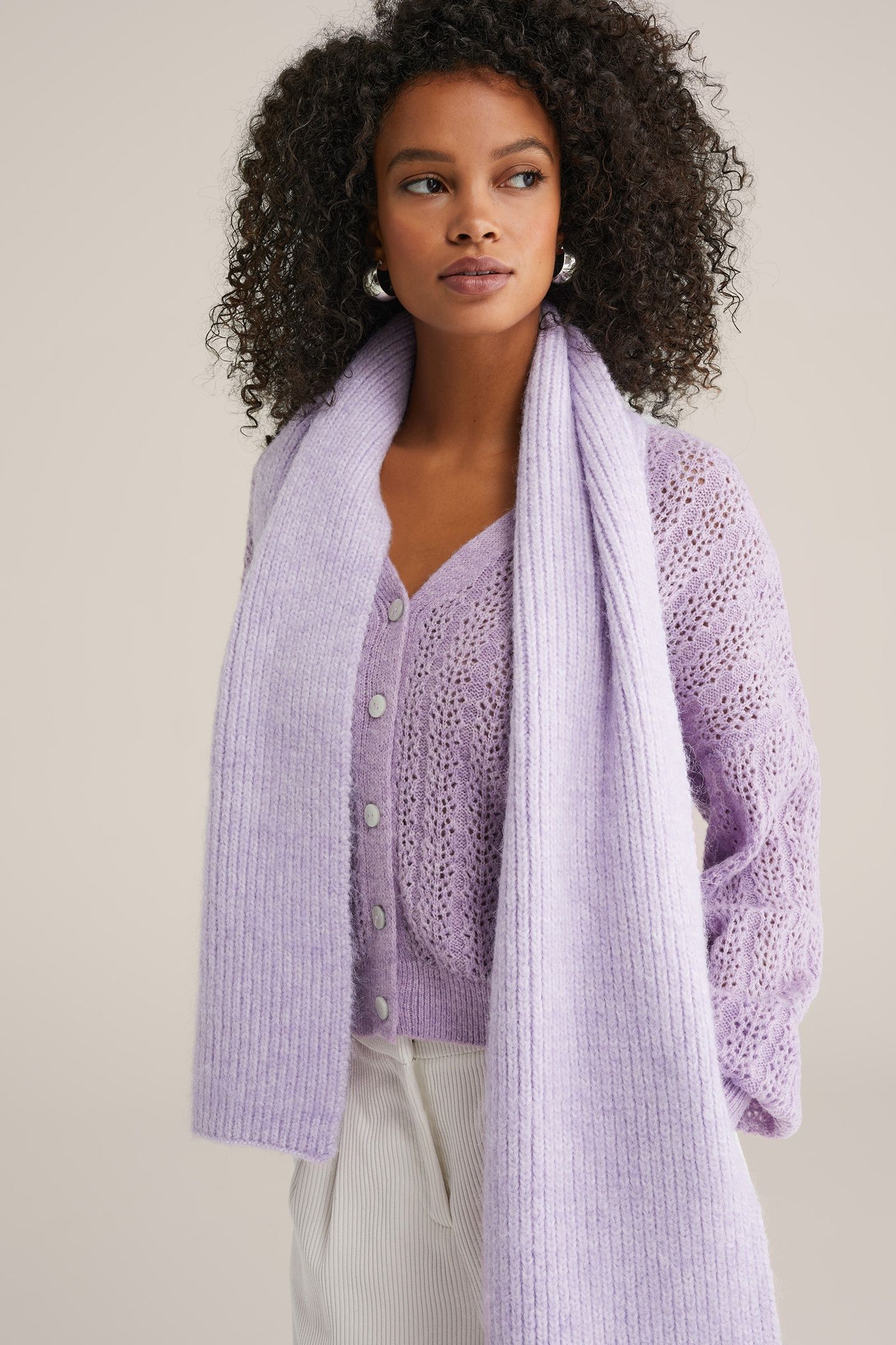 KNITTED CARDIGAN LILAC 2