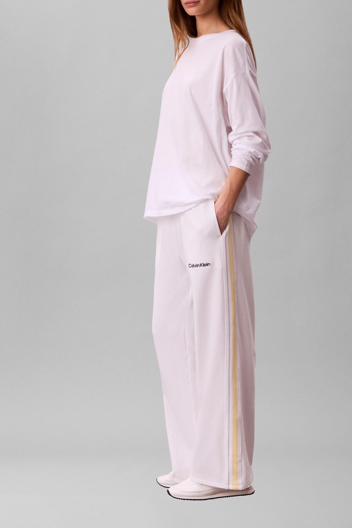 FRENCH TERRY WIDE LEG SWEATPANTS CLASSIC WHITE 4