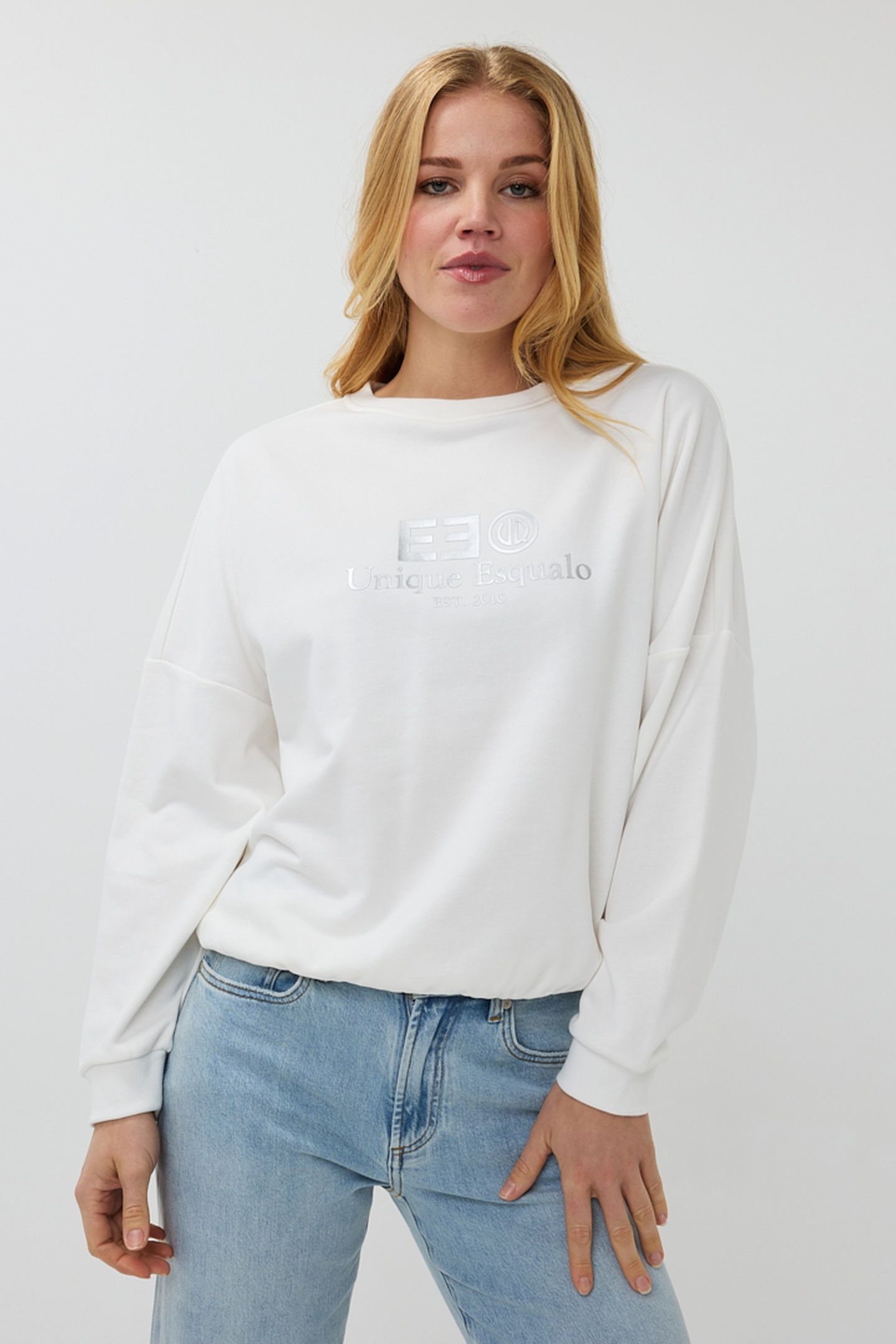 SWEATER RUBBER PRINT "EE SILVER 1