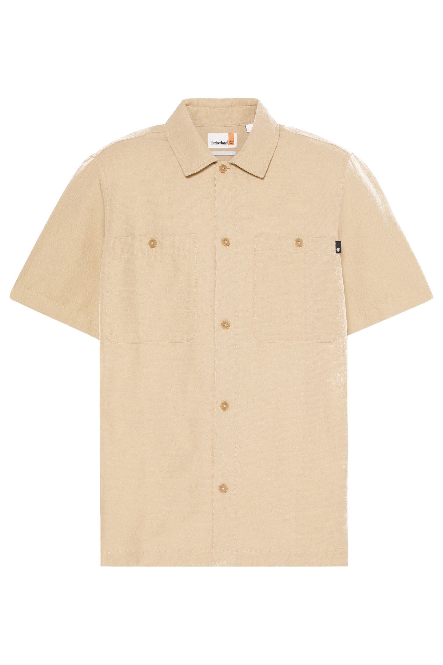 COTTON LINEN SS UTILITY OVERSHIRT MEDIUM BEIGE 4