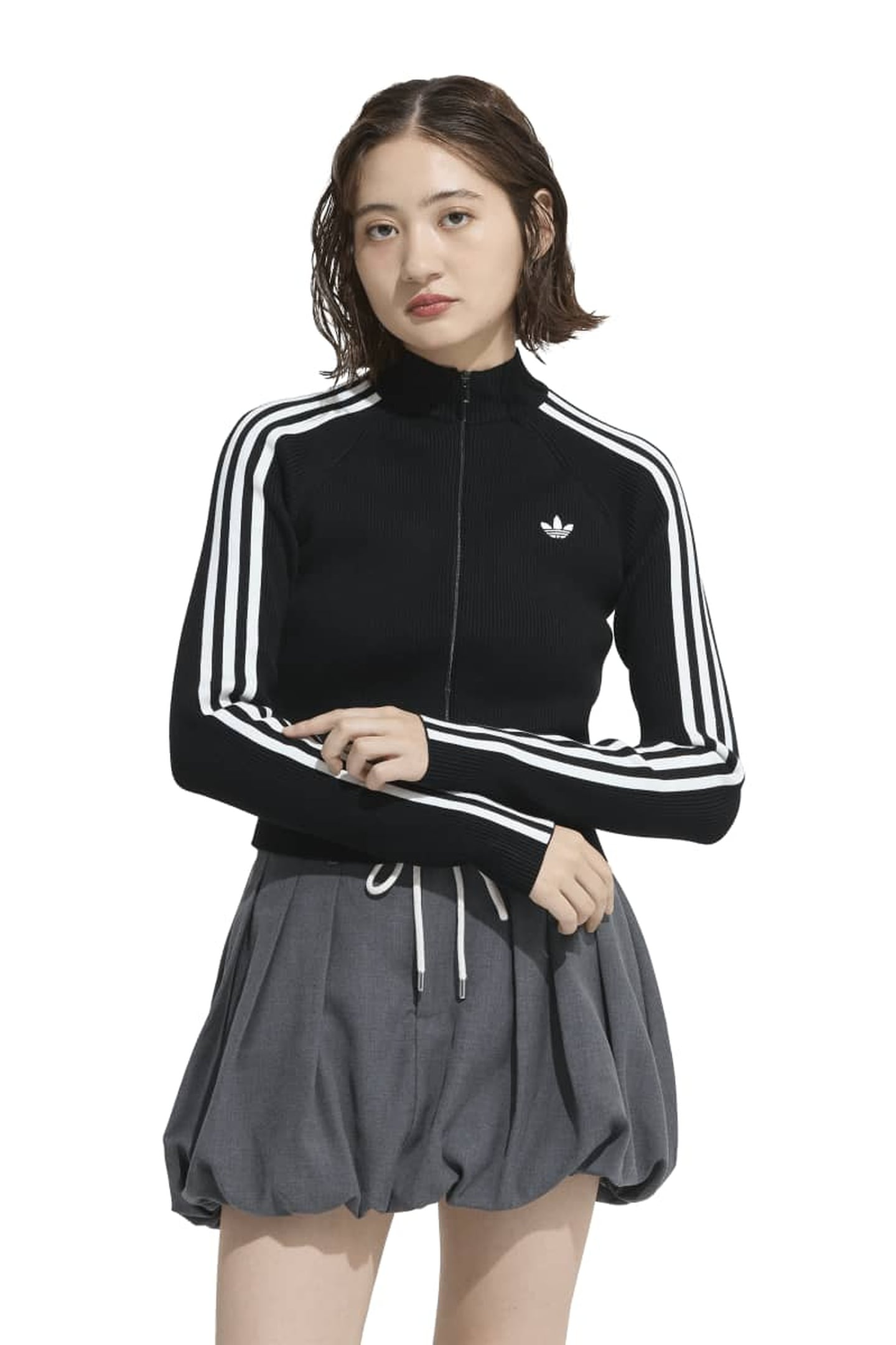 ORIGINALS ADICOLOR 3 STRIPES SLIM KNIT TRACK TOP BLACK 1