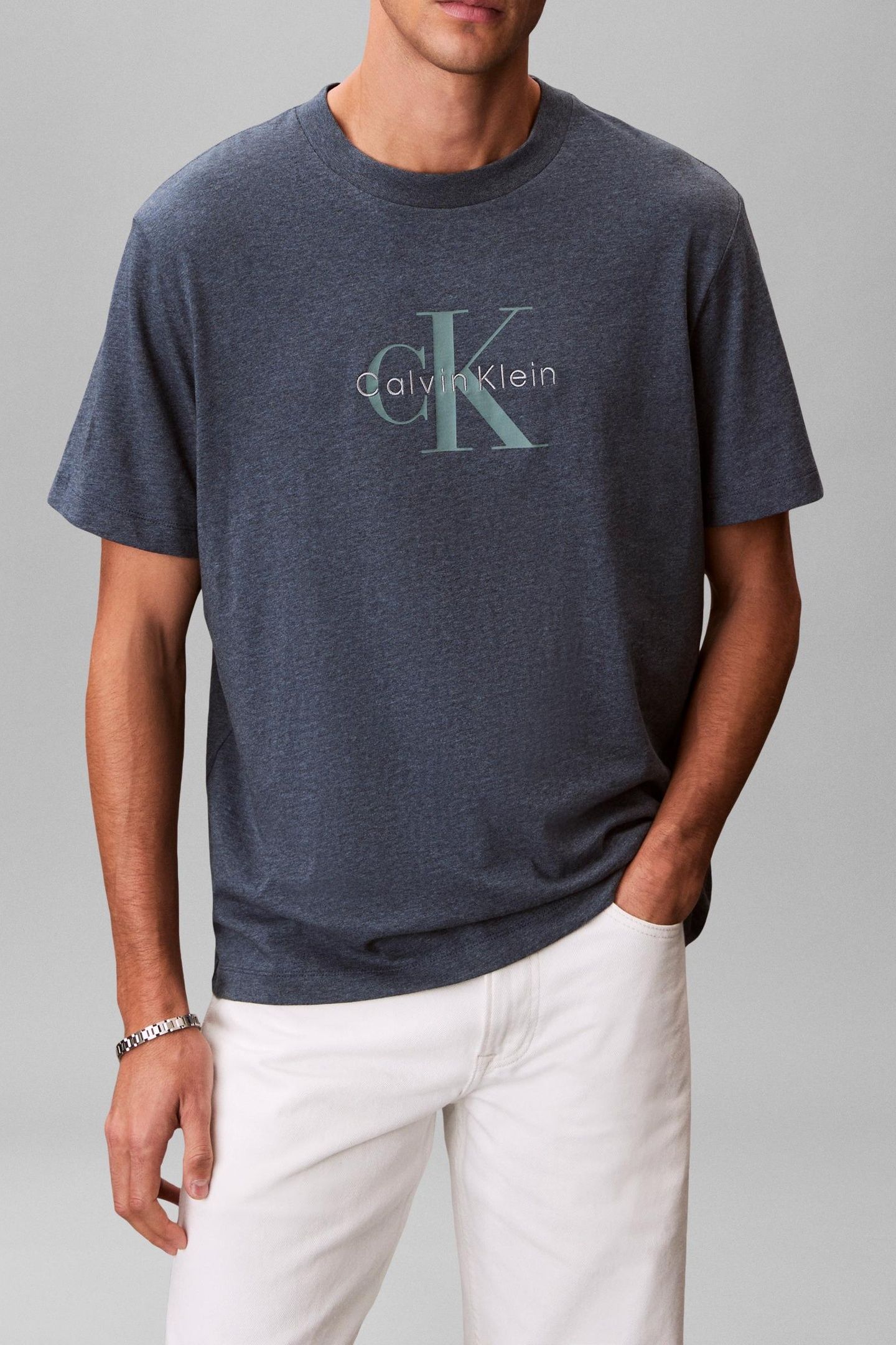 SS HERO MONOLOGO TEE NEARLY NAVY HEATHER 1