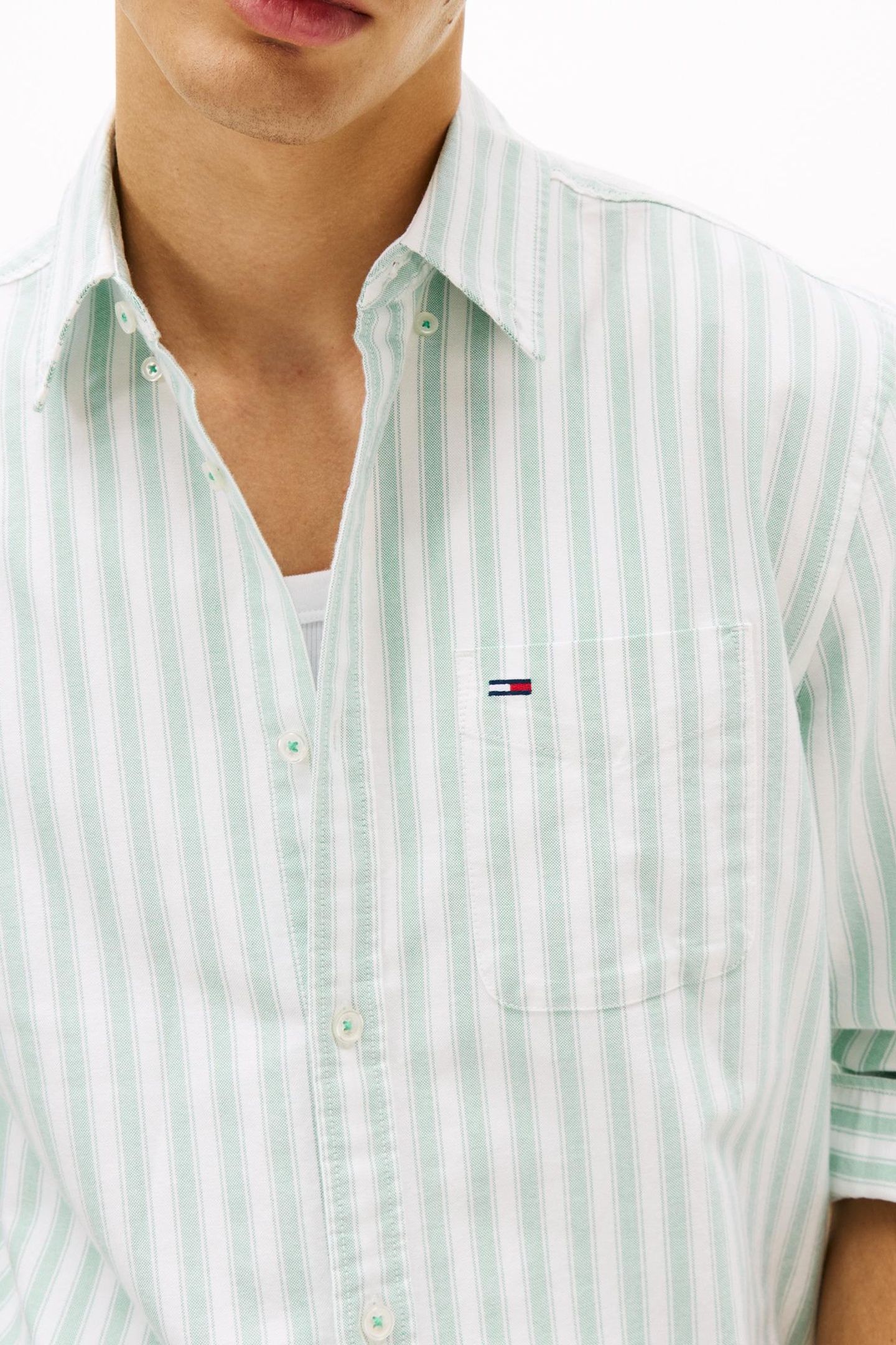 TJM REGULAR STRIPE OXFORD SHIRT BAHAMA GREEN STRIPE 5