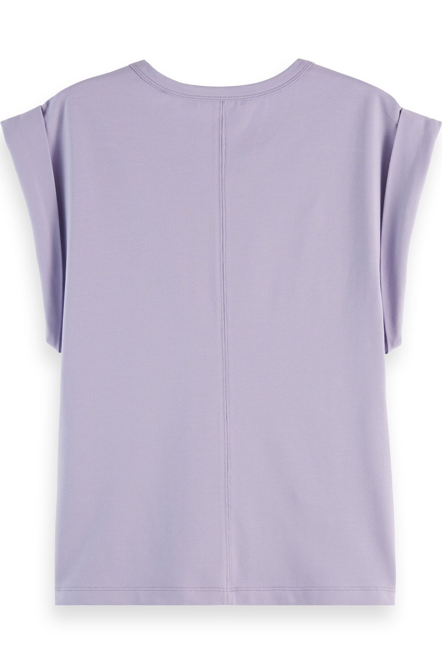 FITTED ROLLED-UP SLEEVE T-SHIRT LANGUID LAVENDER 5