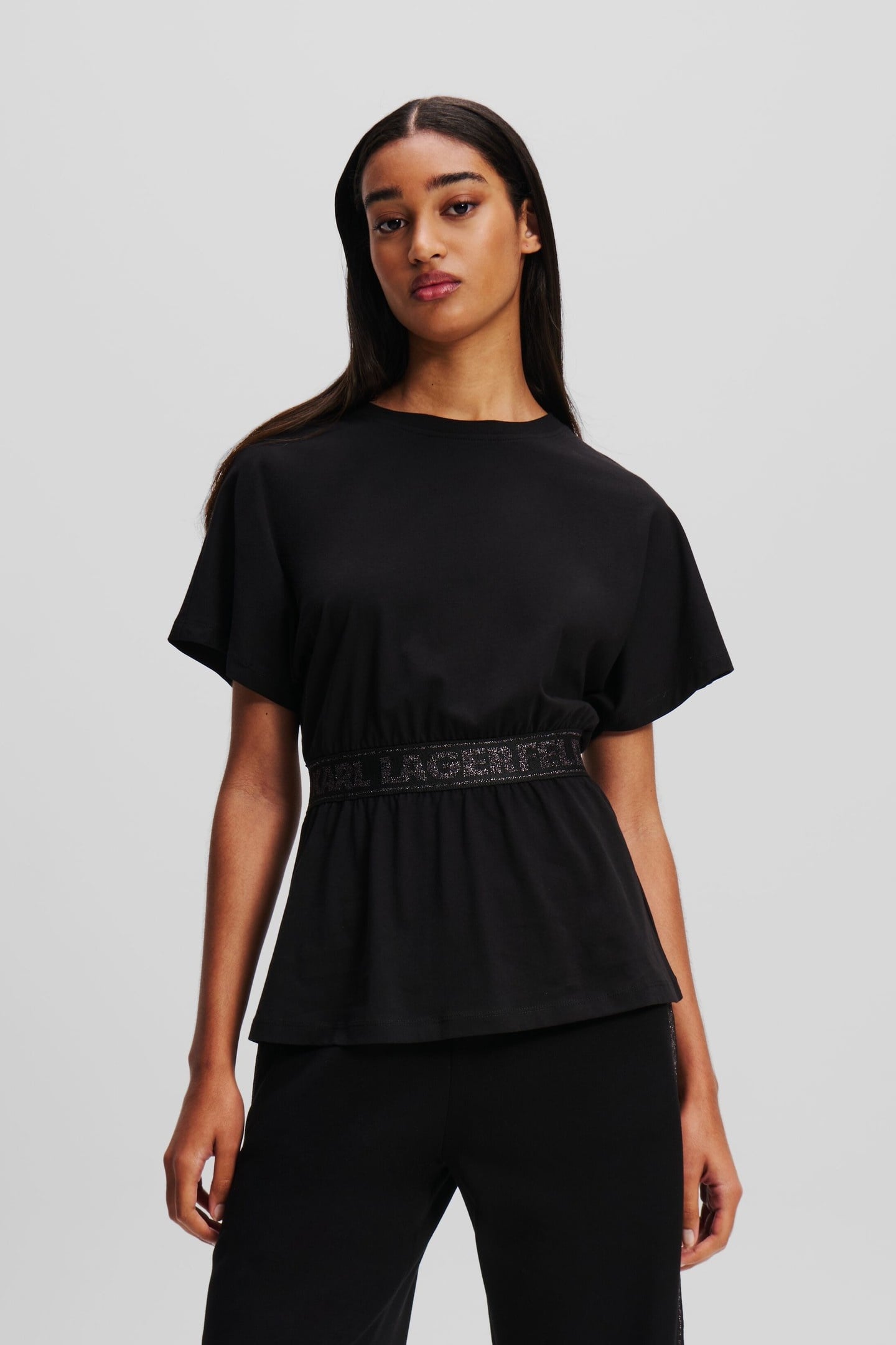 GLITTER LOGO TAPE T-SHIRT BLACK 1