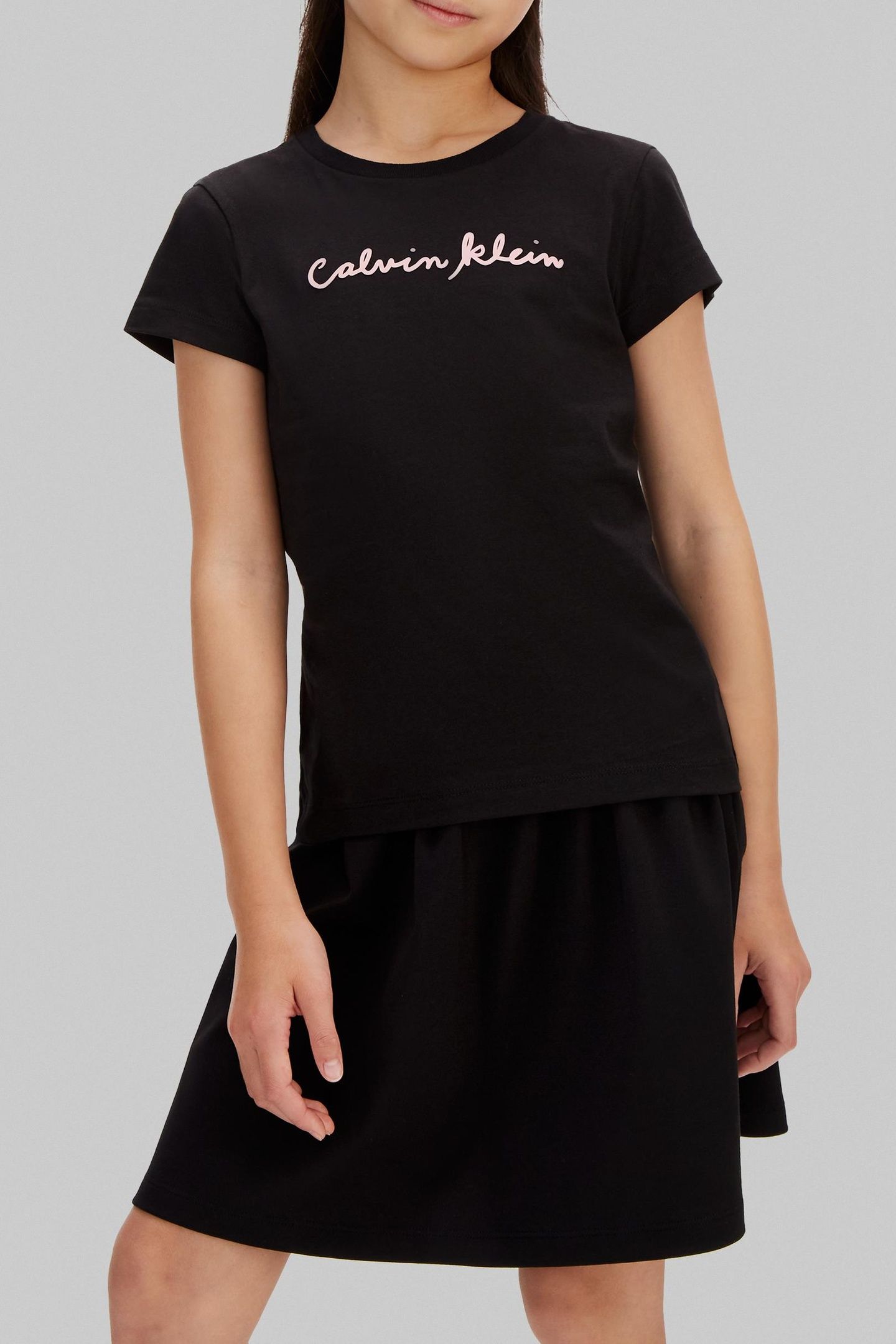 GIRLS SCRIPT LOGO SLIM SS T-SHIRT BLACK 3