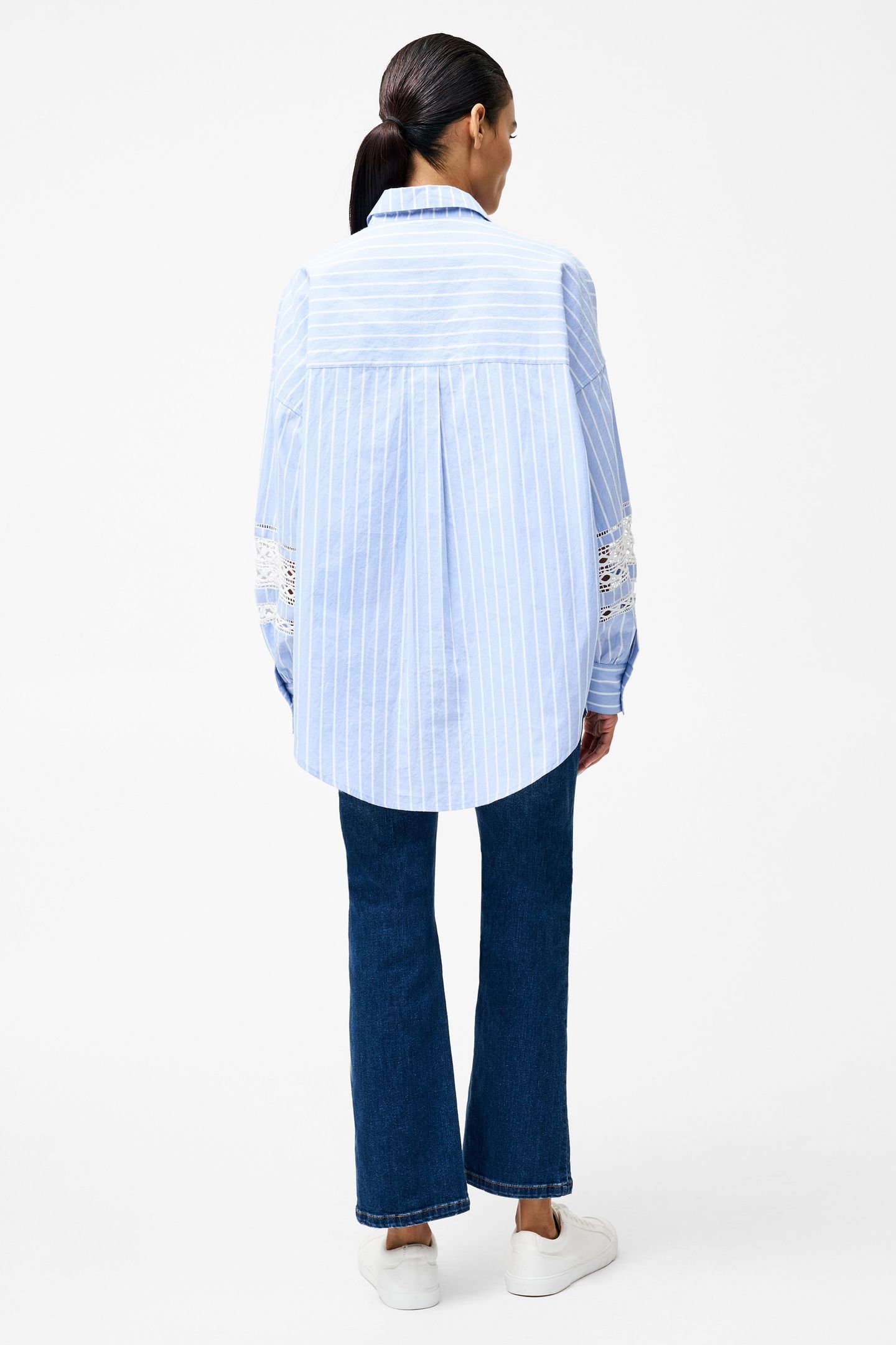 CAMBRIA COTTON STR TRIM SHIRT BLUE/WHITE 4