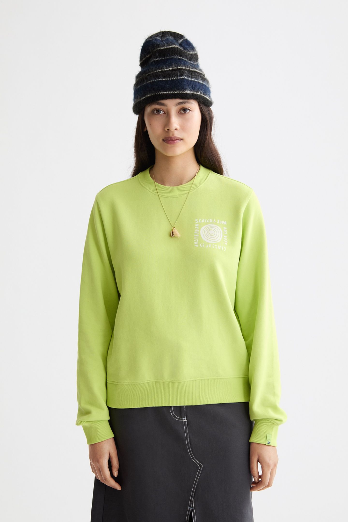REGULAR FIT SWEATSHIRT WITH CHEST ARTWORK GREEN GLOW 1