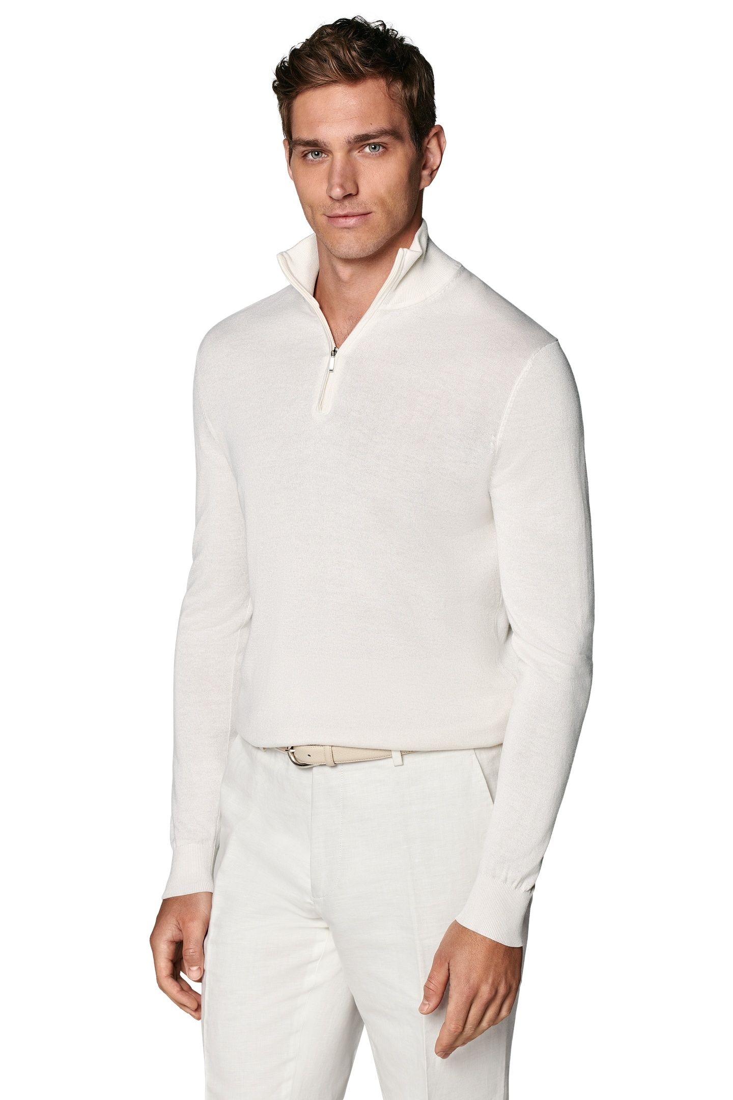 HALF ZIP OFF WHITE CARDIGANS OFF-WHITE 2