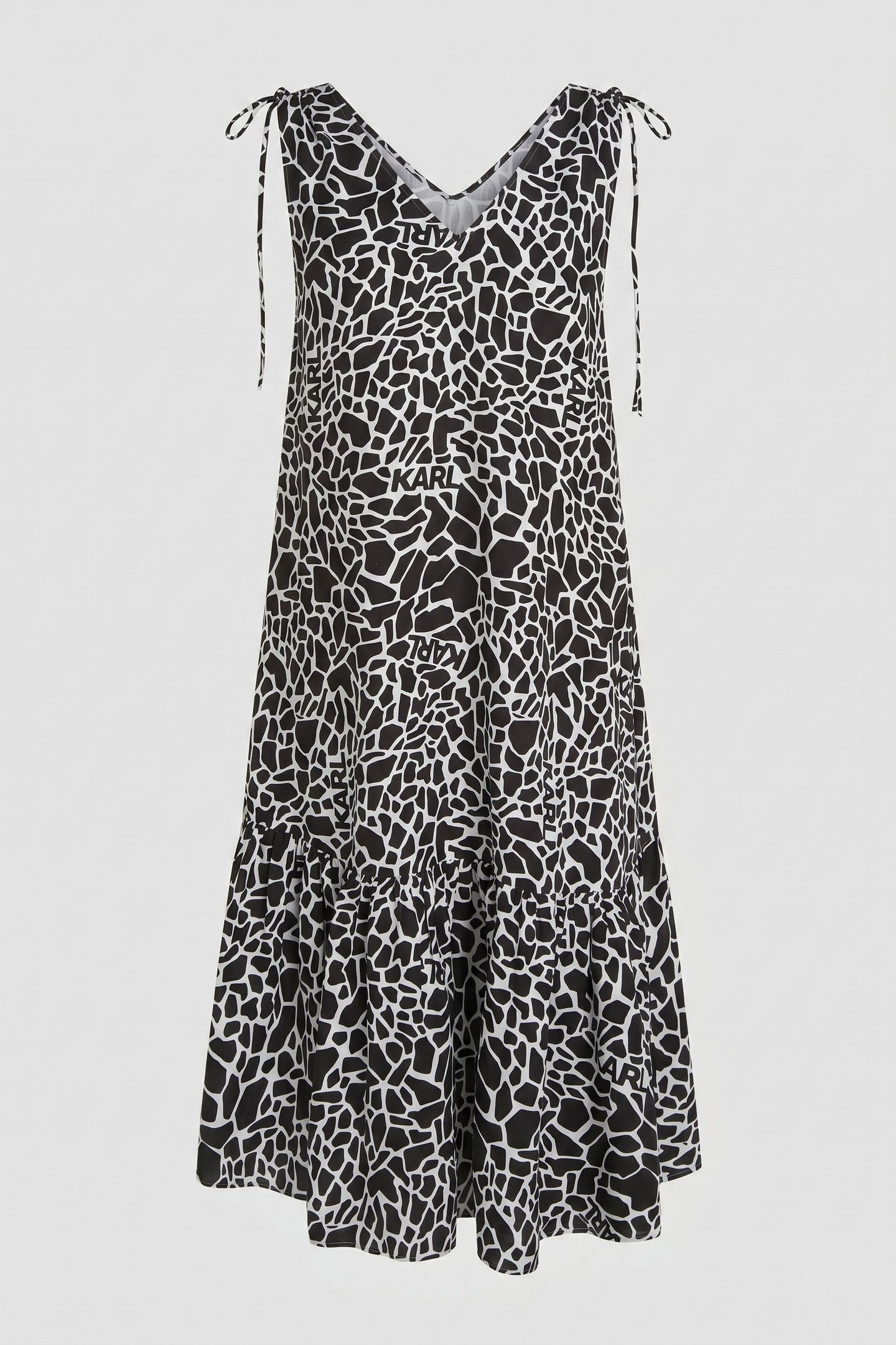 LINEN BLEND DRESS GIRAFFE BLACK/WHITE 3