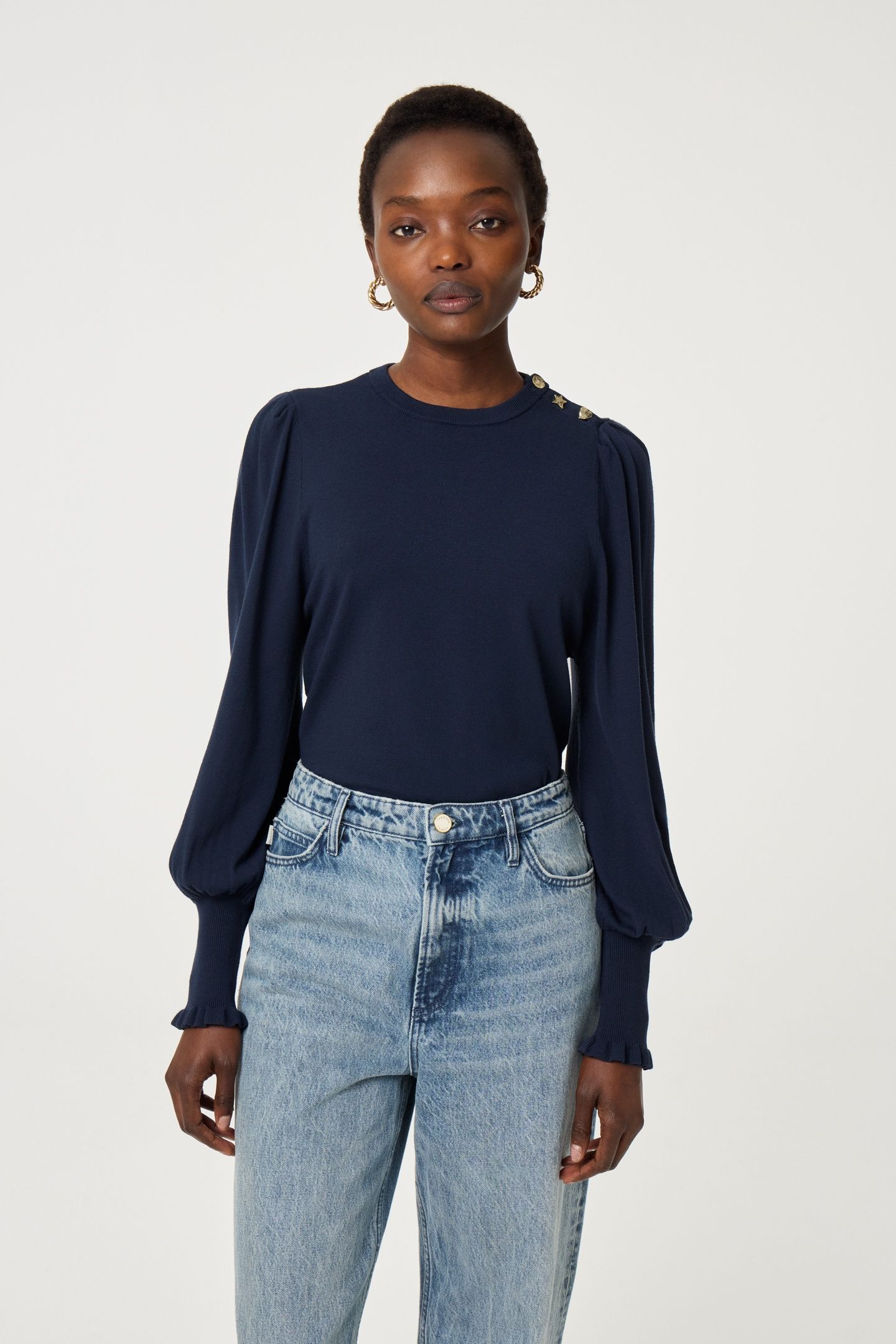MOLLY BALLOON PULLOVER AFTER MIDNIGHT BLUE 1