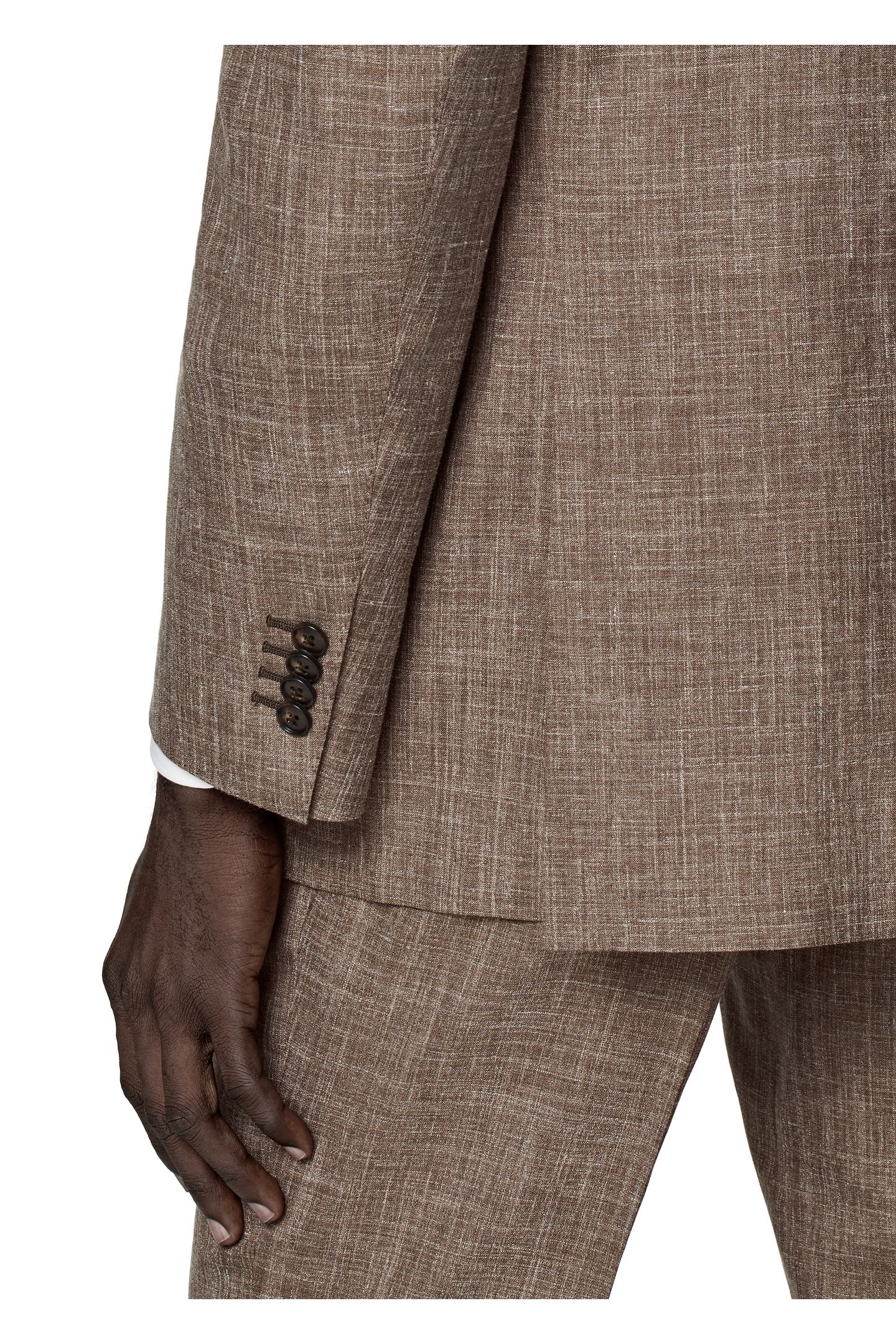 HAVANA-MID BROWN-WOOL SILK LINEN NESTED SUITS MID BROWN 10