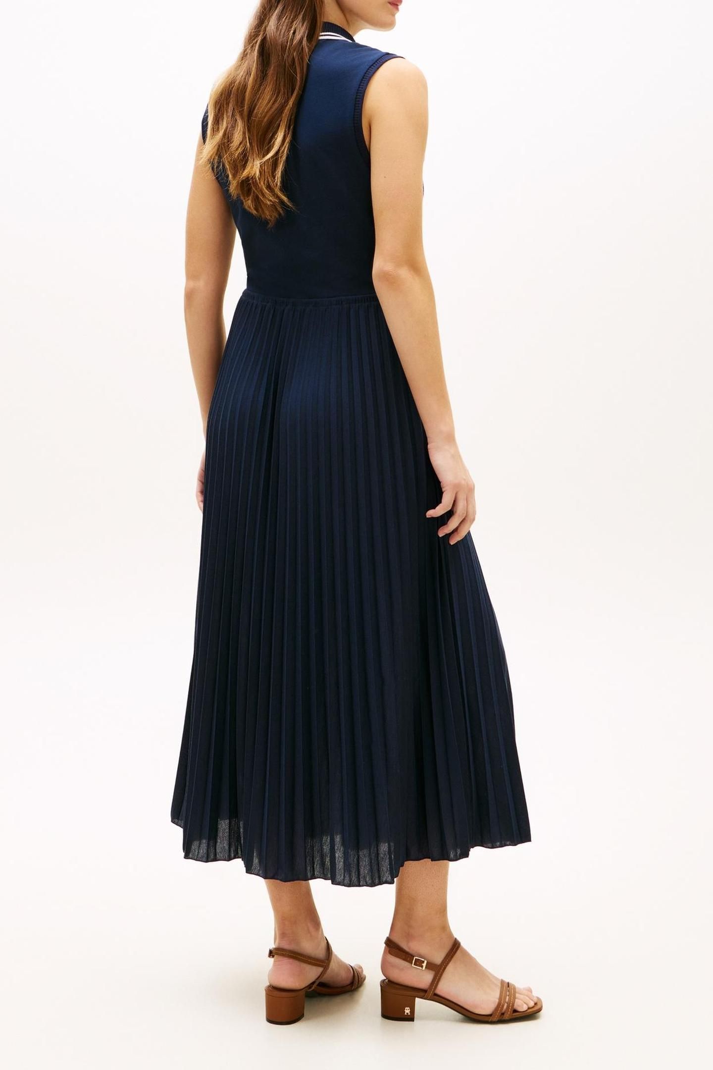 1985 PLEATED POLO DRESS DARK NIGHT NAVY 2
