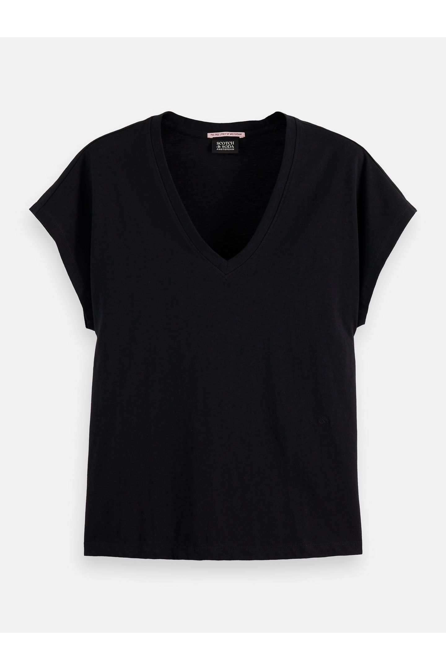 SLUB V-NECK T-SHIRT BLACK 4