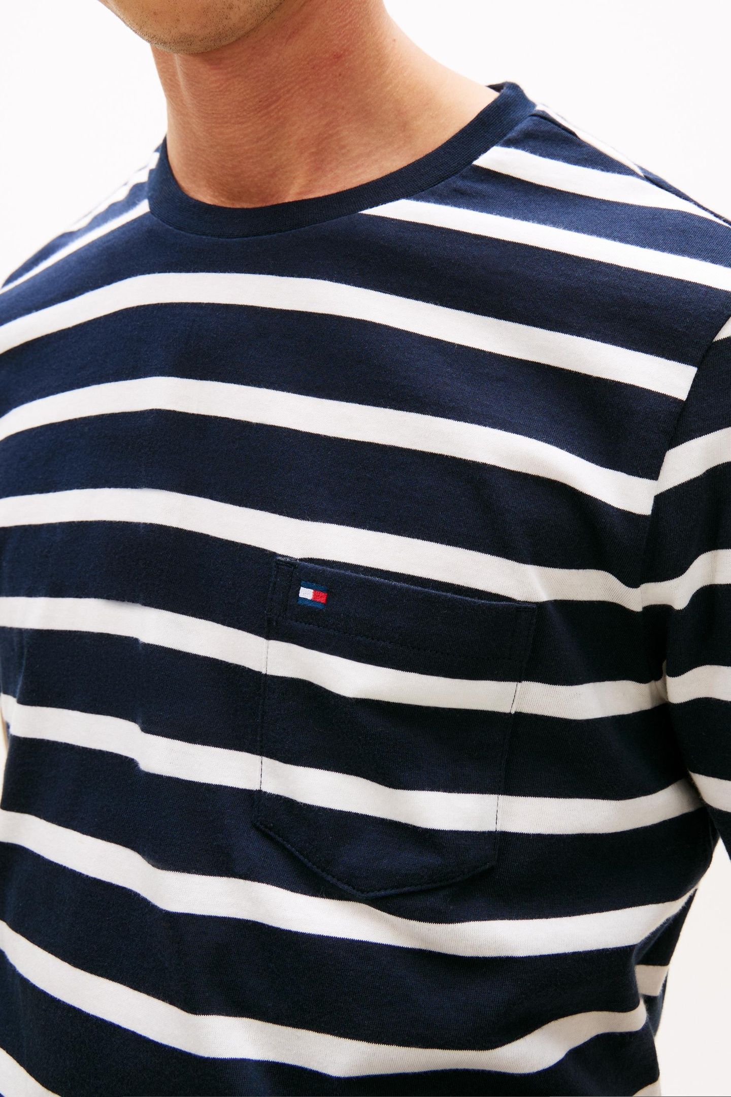 ESSENTIAL REGULAR FIT STRIPE T-SHIRT DESERT SKY/ECRU STRIPE 5