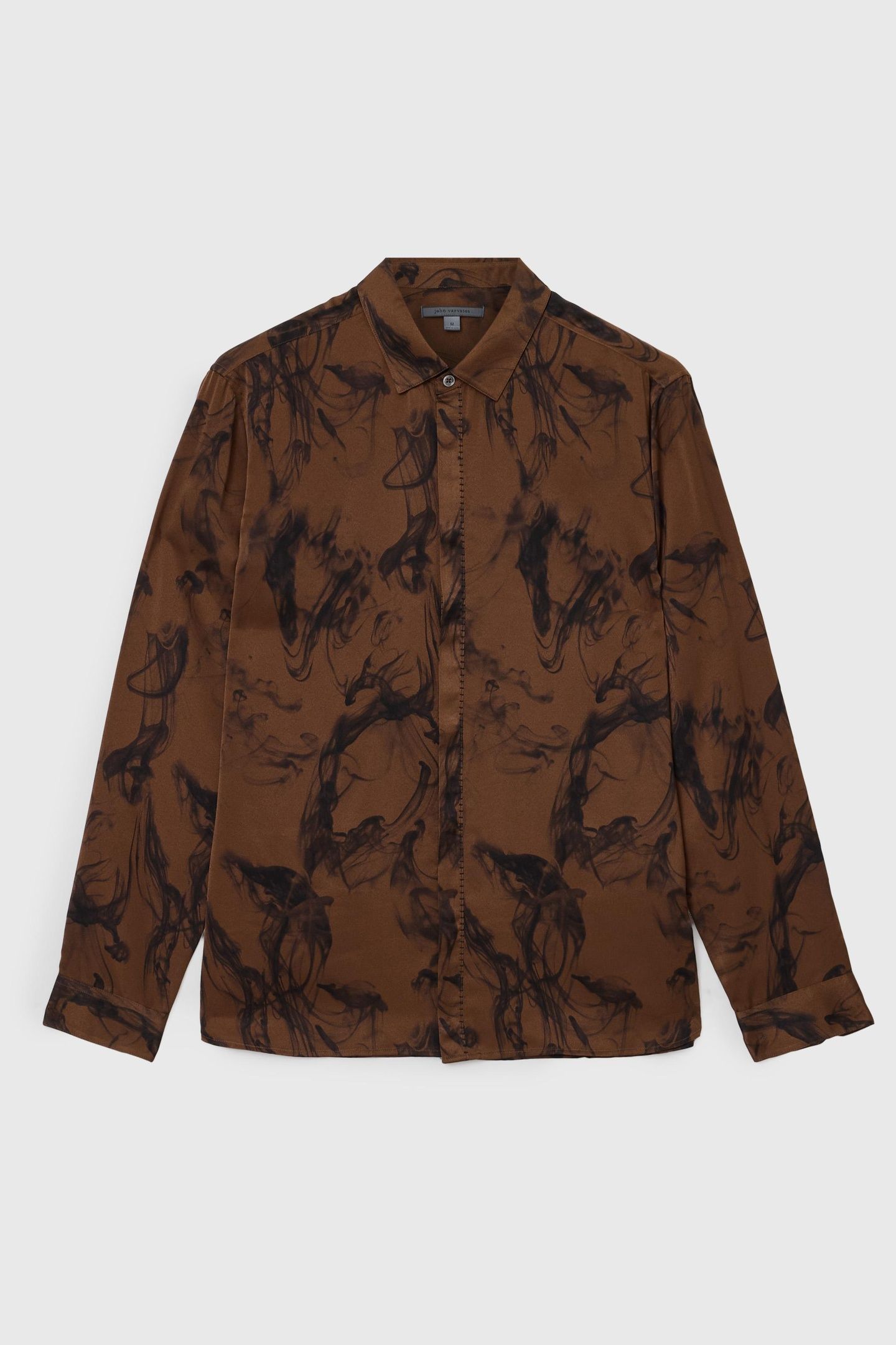 CONCEALED BUTTON PLACKET SHIRTS WITH DEC LT CHOCOLATE 2