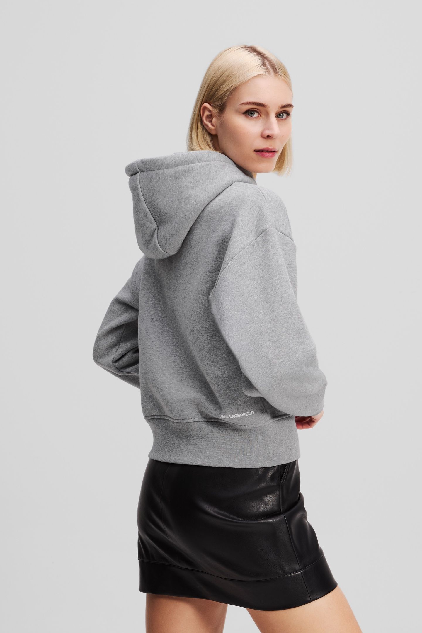 IKON PATCH CROPPED HOODIE LIGHT GREY MELANGE 4