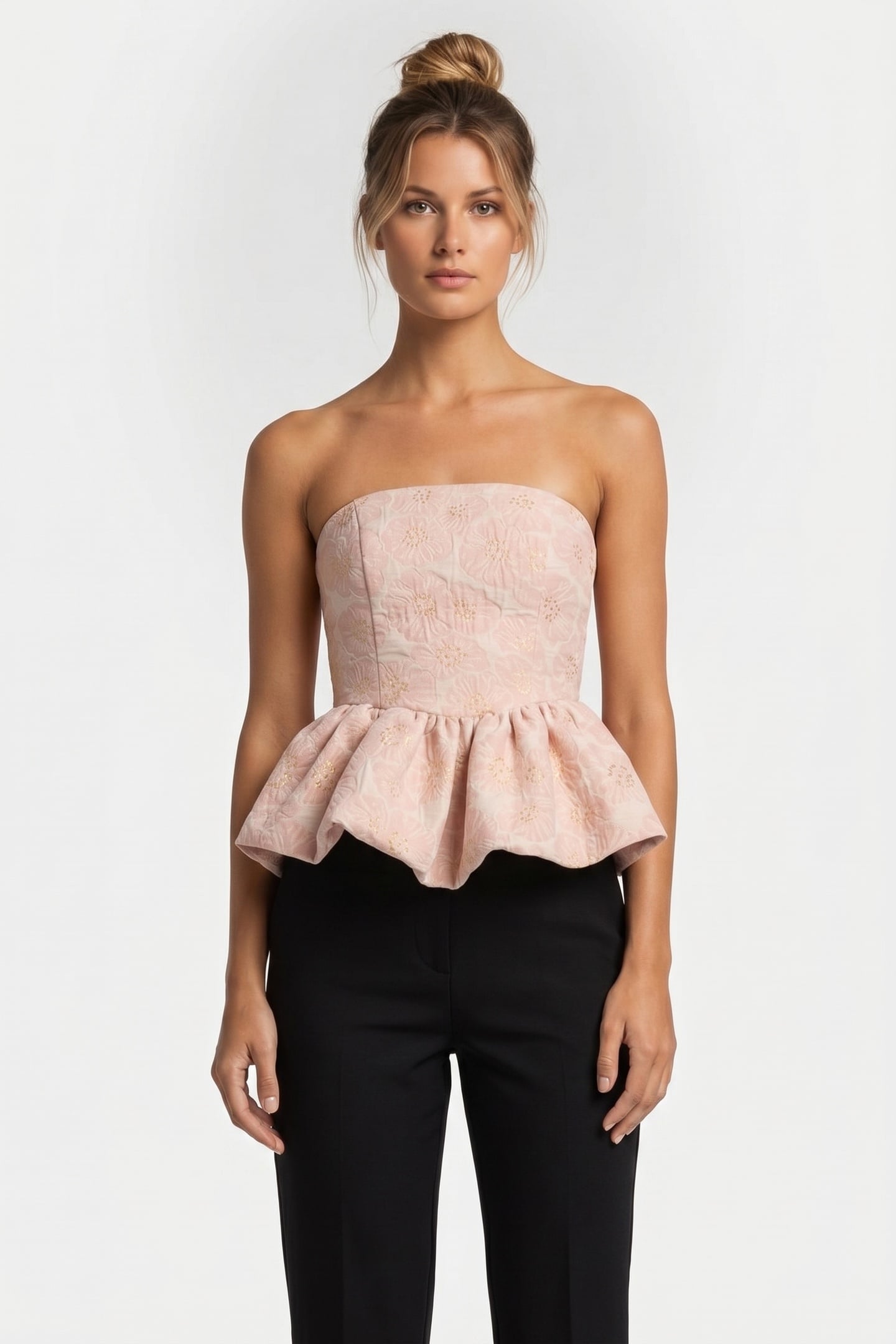 ROSITA BROCADE TOP ORANGE 1