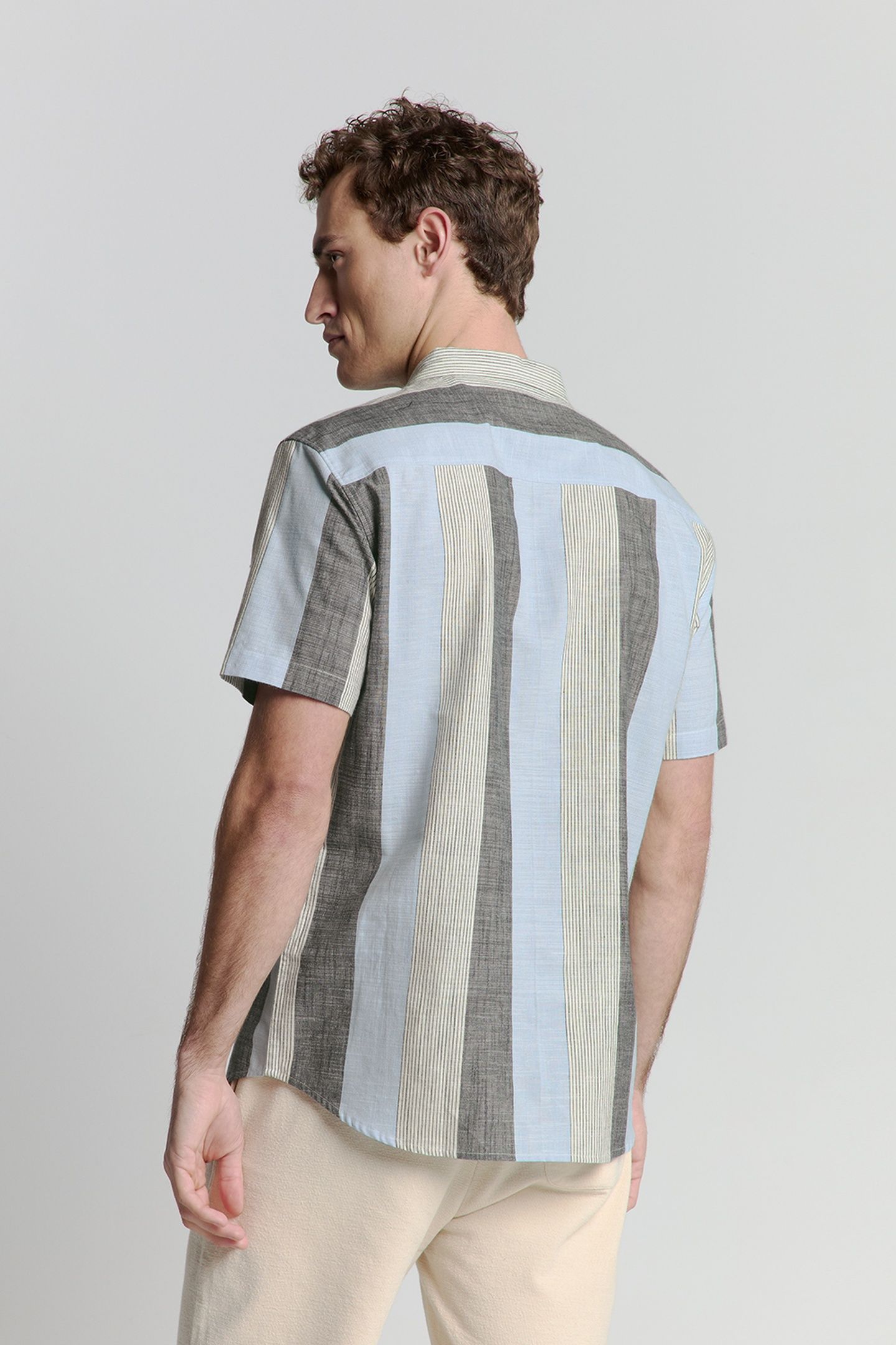 SHIRT SHORT SLEEVE REVERS COLLAR SLUB MULTI COLOURED VERTICA 2