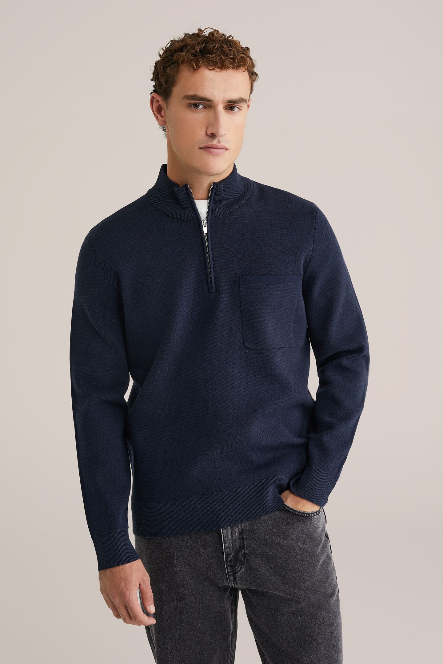 HALFWAY ZIPPER DARK BLUE 2