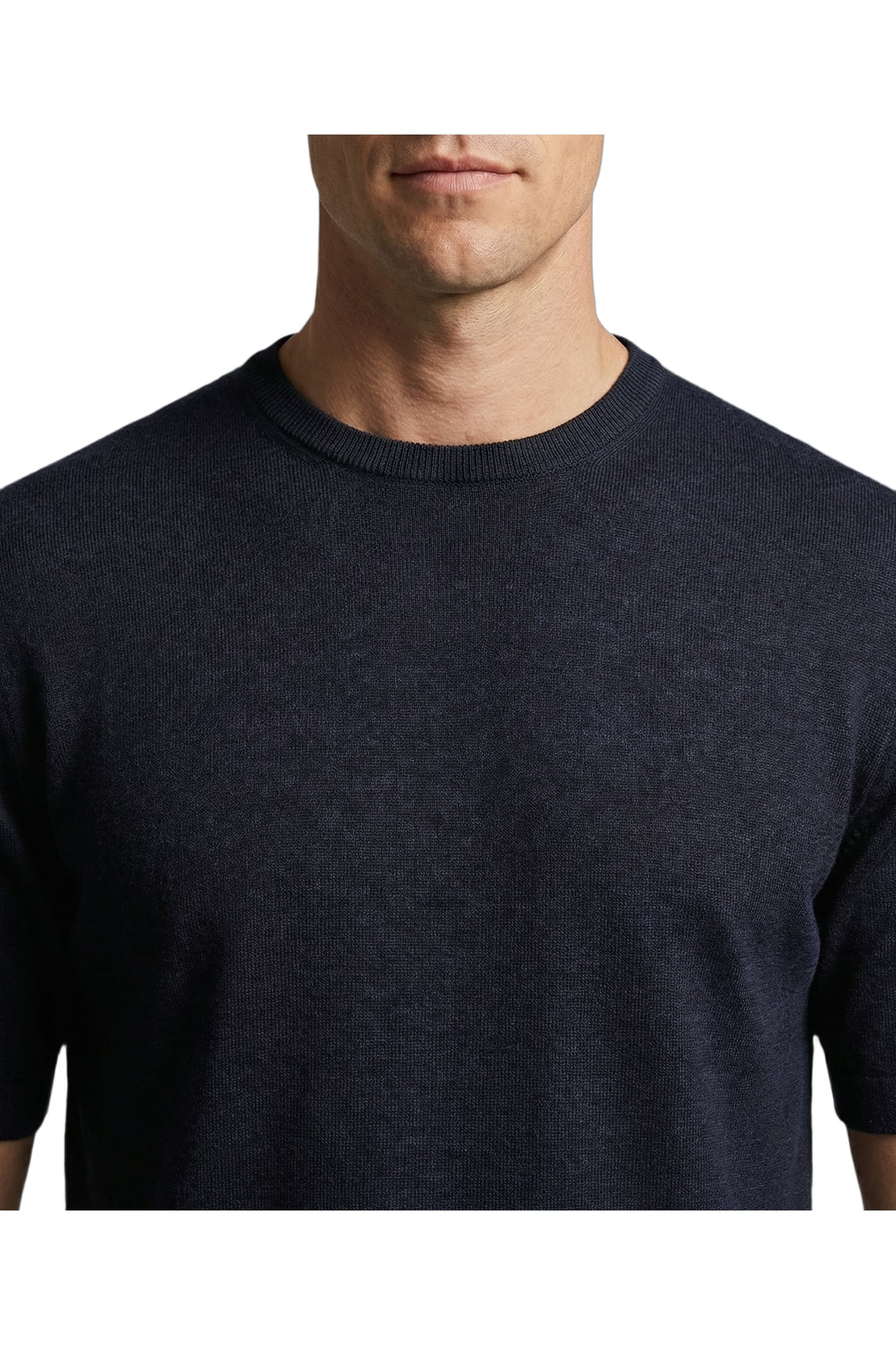 EXTRA FINE MERINO T-SHIRT NAVY 6