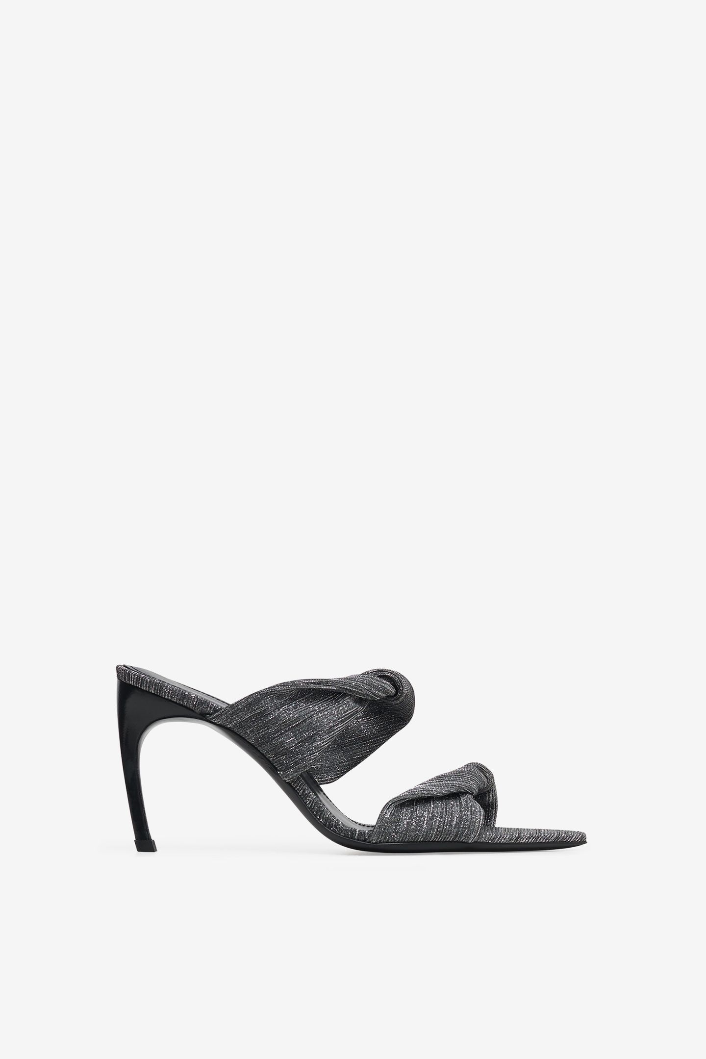 TWISTY GLITTER MULES SILVER/BLACK 2