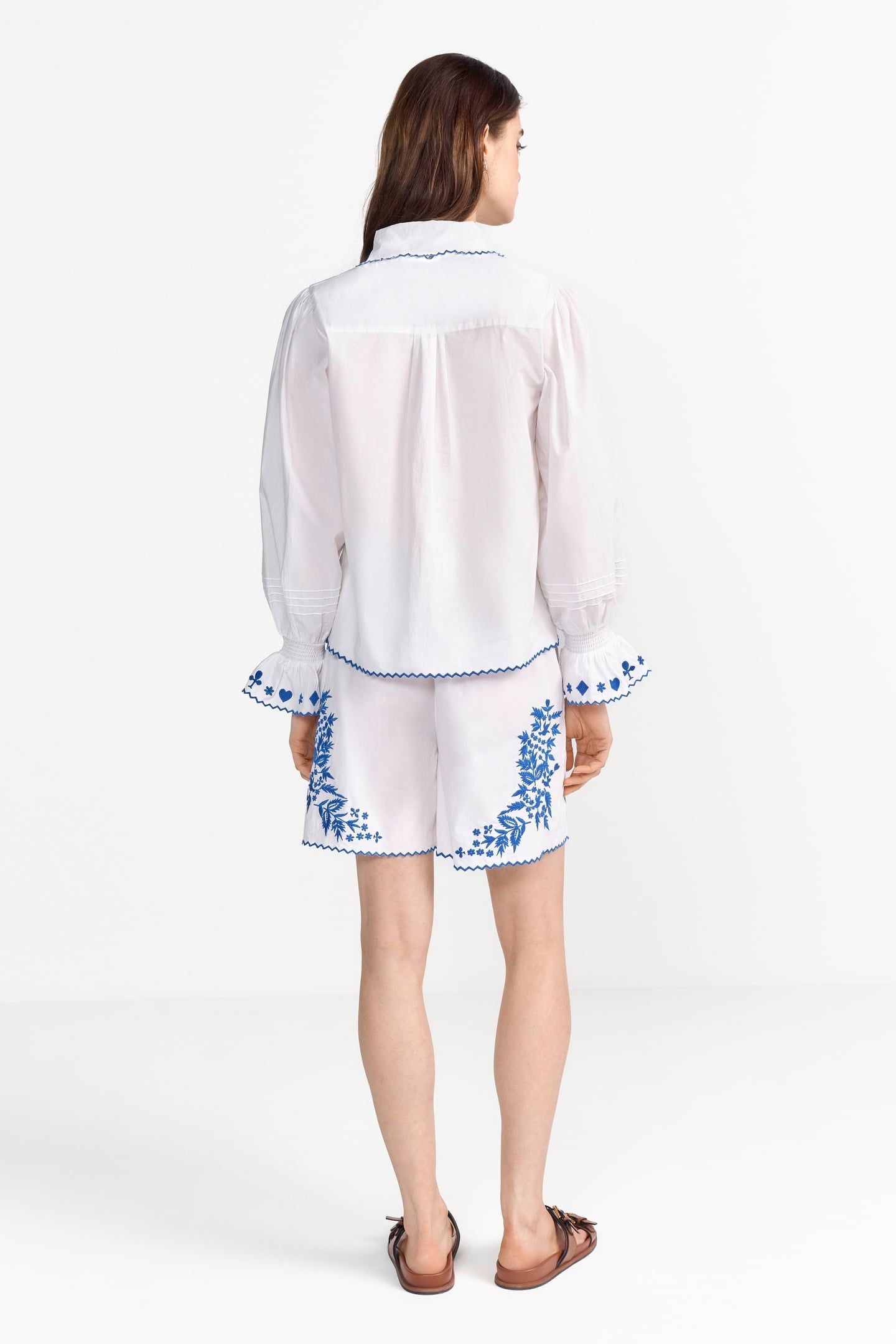 COTTON BLOUSE WITH EMBROIDERY PALACE BLUE 3