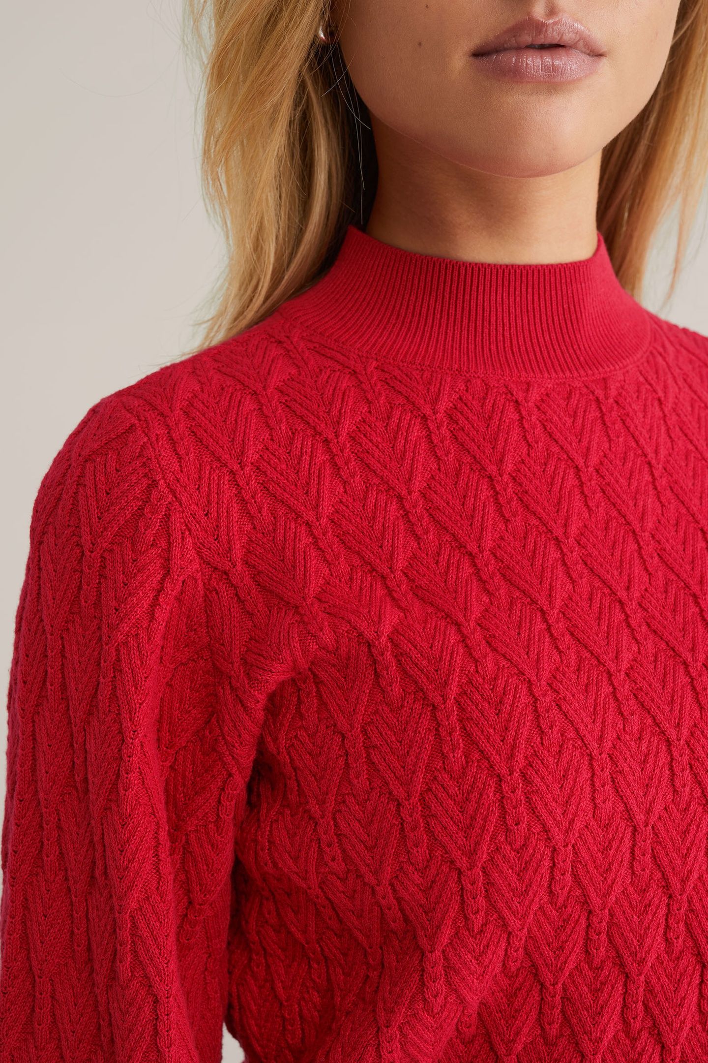 KNITTED PULLOVER FIRE RED 5