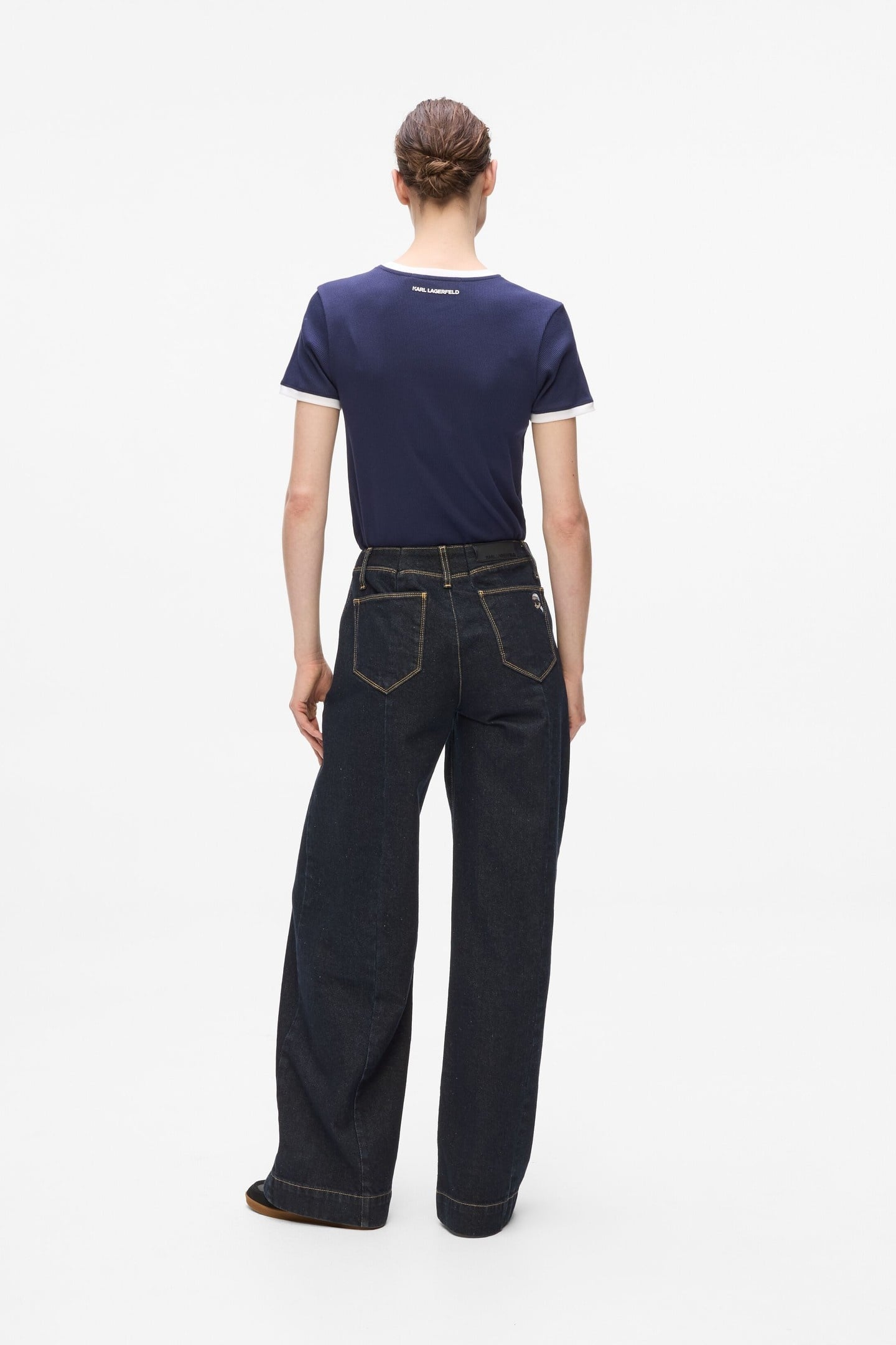 IKON PATCH WIDE DENIM PANTS DARK BLUE 2