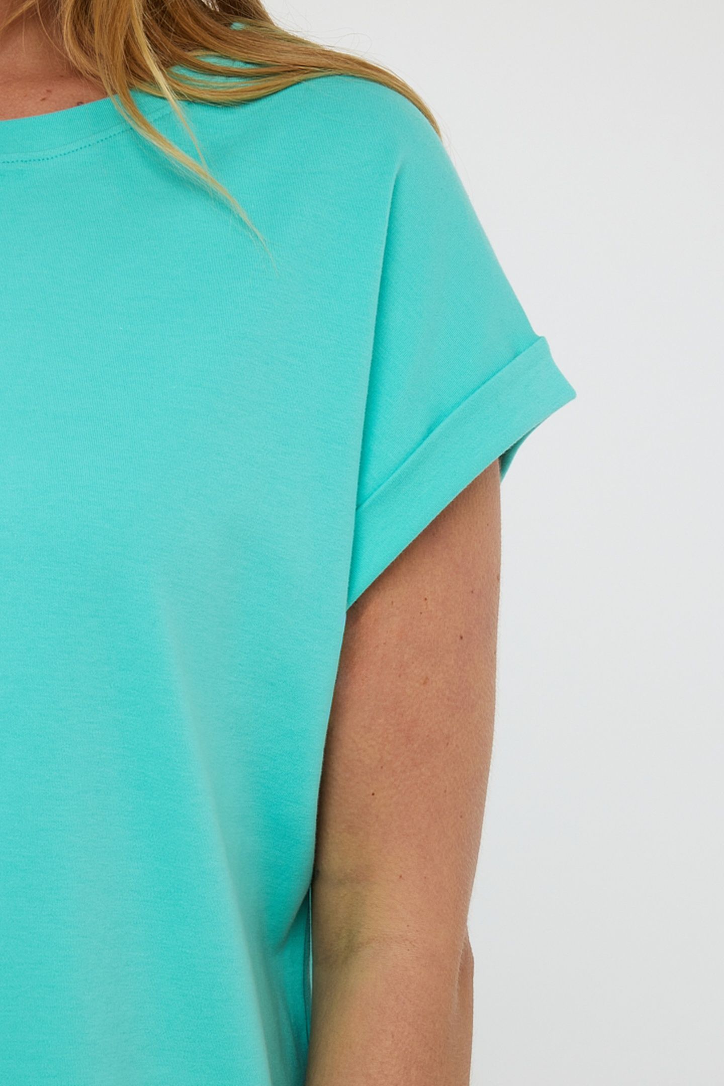 T-SHIRT ROLLED UP SLVE LAGOON 6