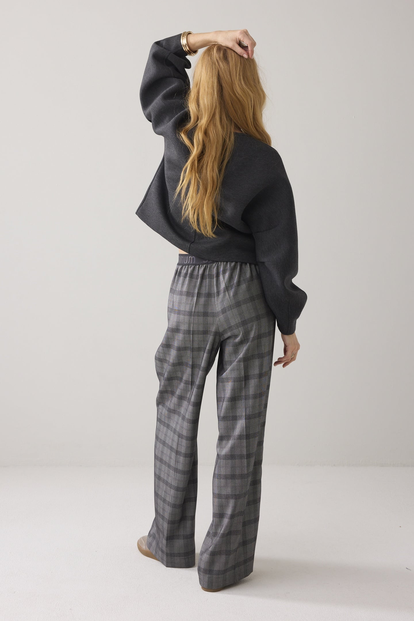 TROUSERS CHECK BLACK 2
