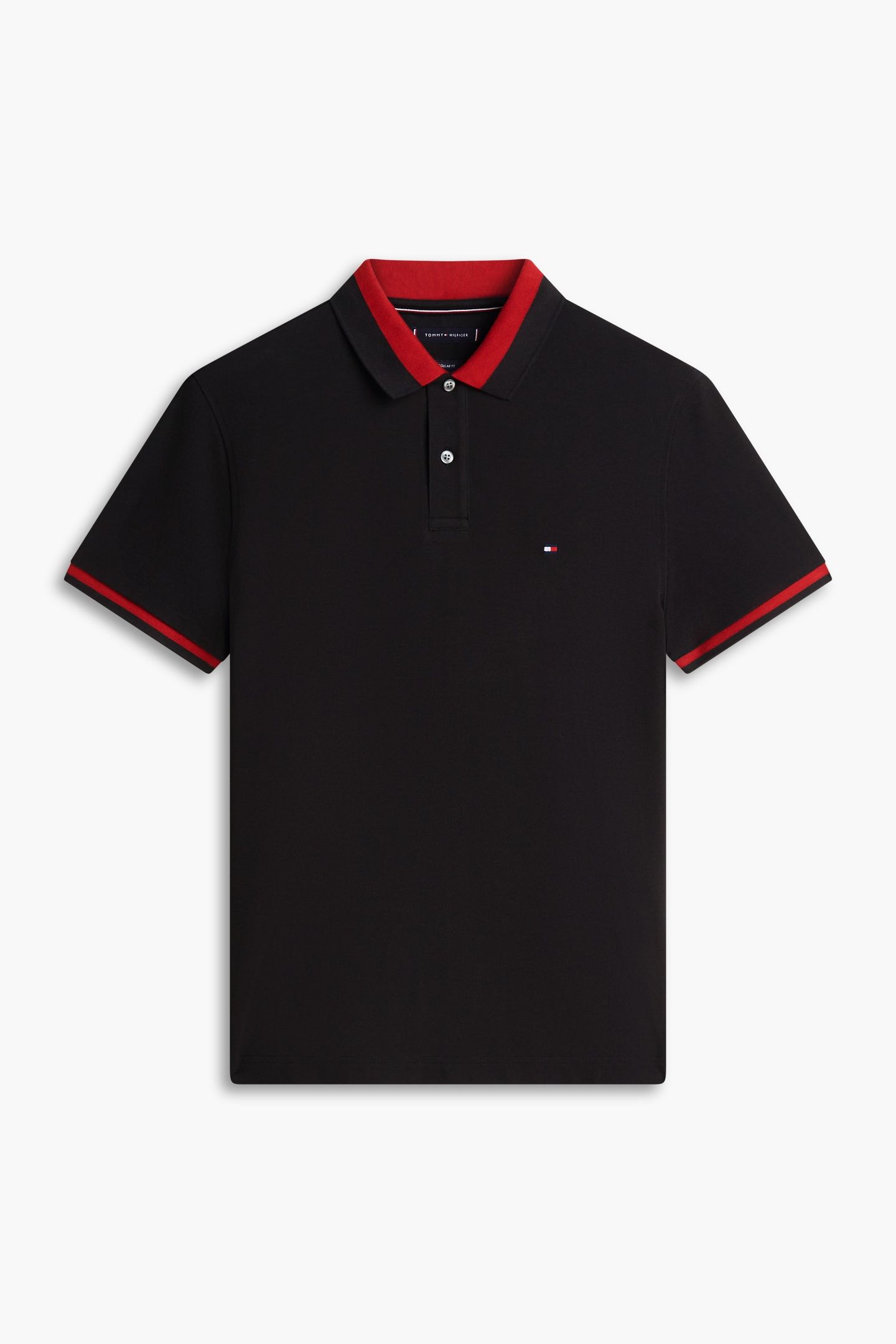 CONTRAST COLLAR BLOCK POLO BLACK 4