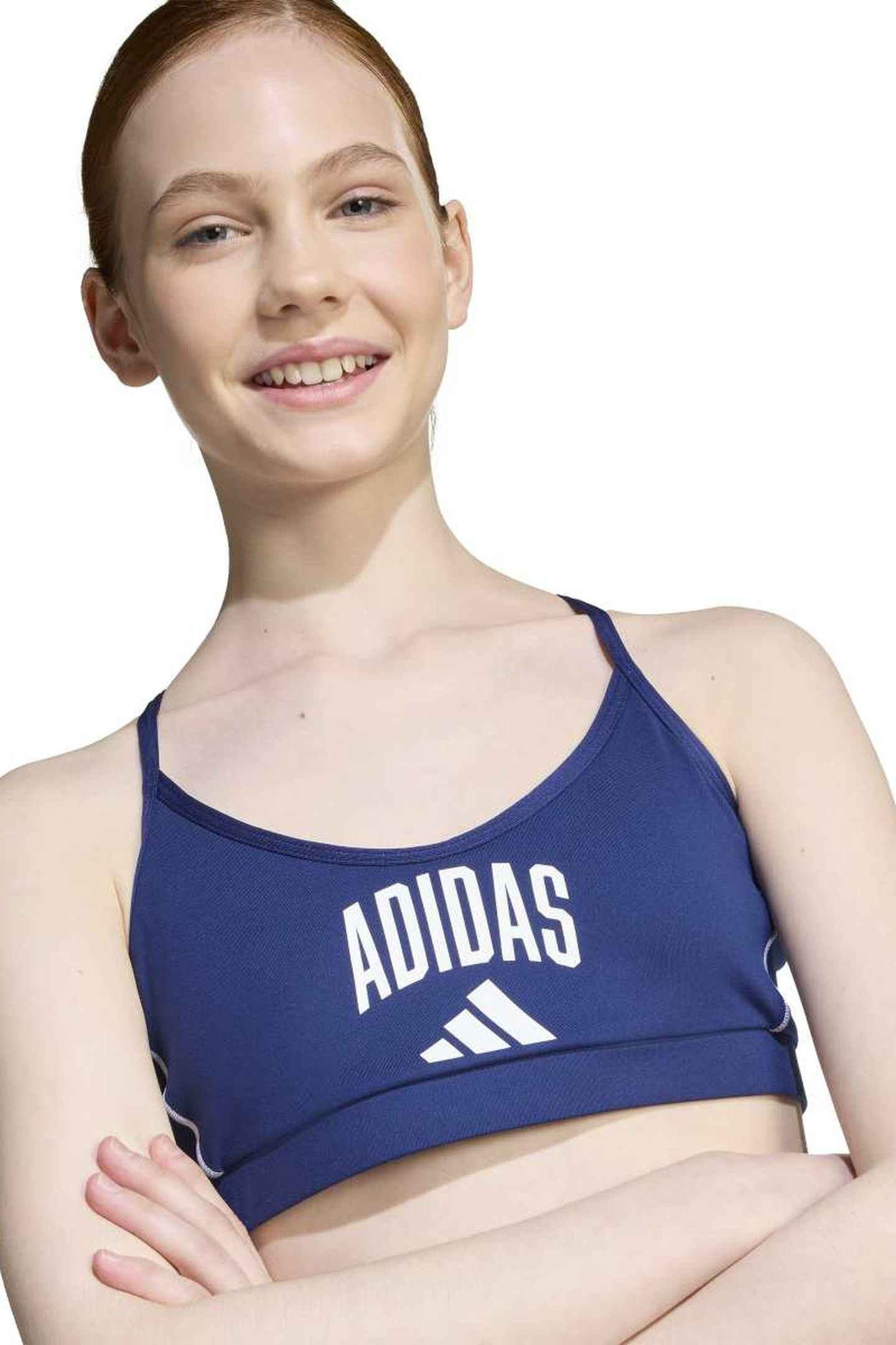 SPORTSWEAR TRAIN ESSENTIALS COLLEGIATE PRINT BRA DARK BLUE 2