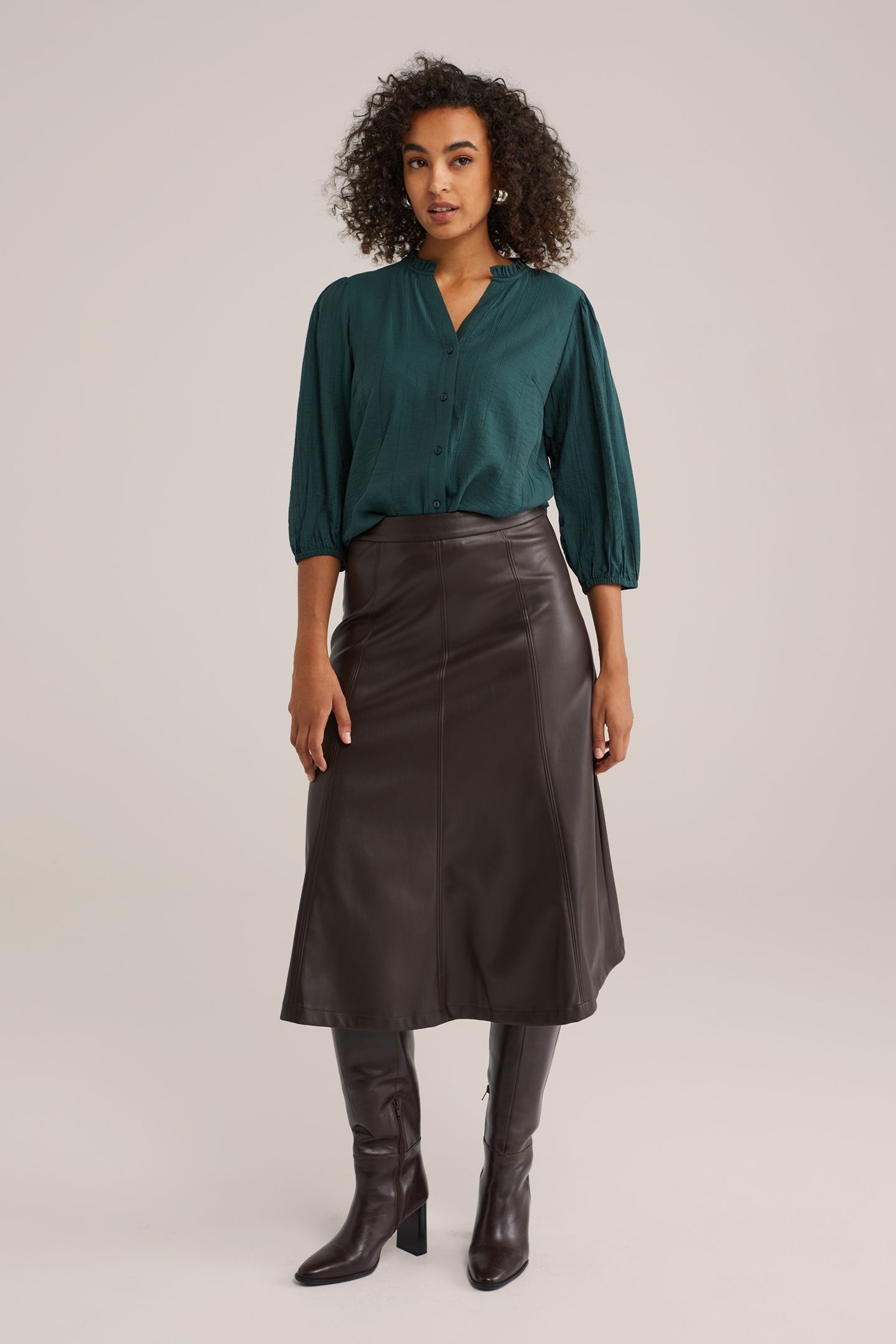 SKIRT MEDIUM LENGTH BROWN 3