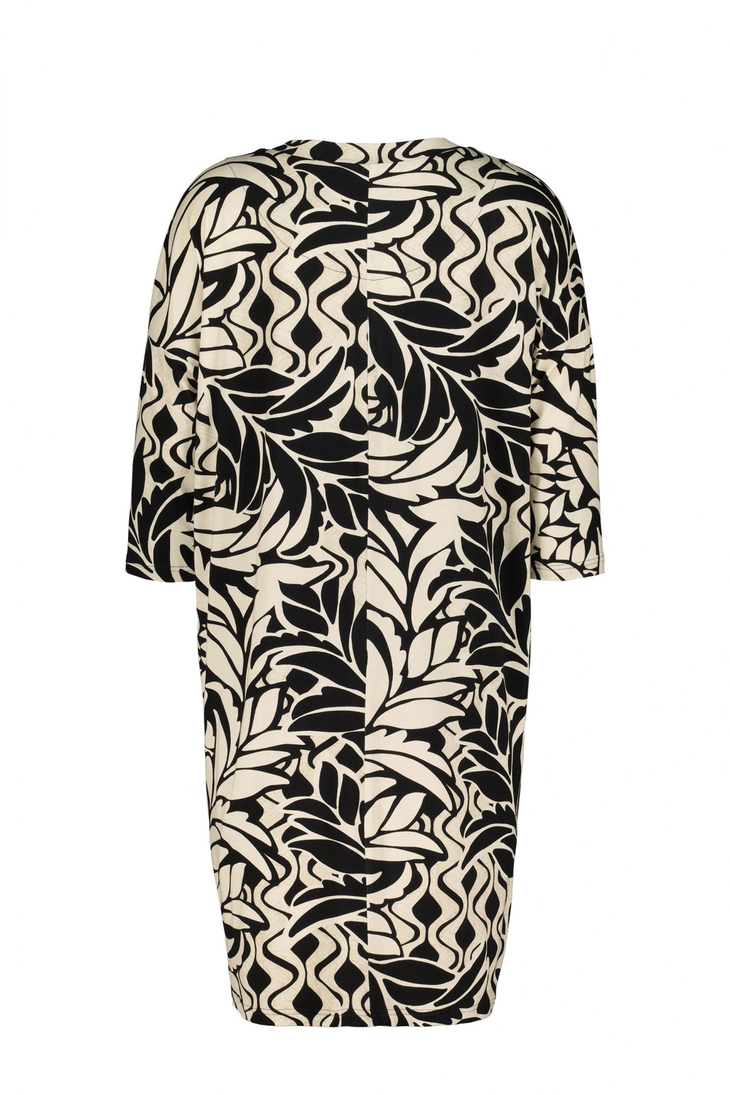 FANCY V-DRESS BLACK WITH OASIS PRINT 6