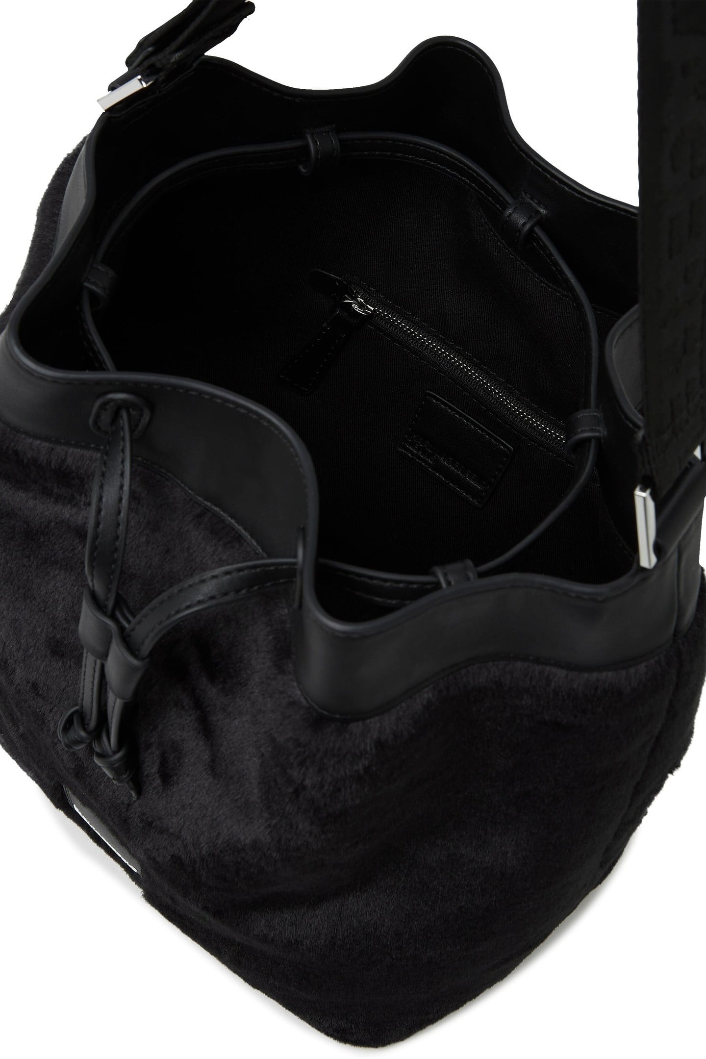 FAUX FUR BUCKET BAG BLACK 4